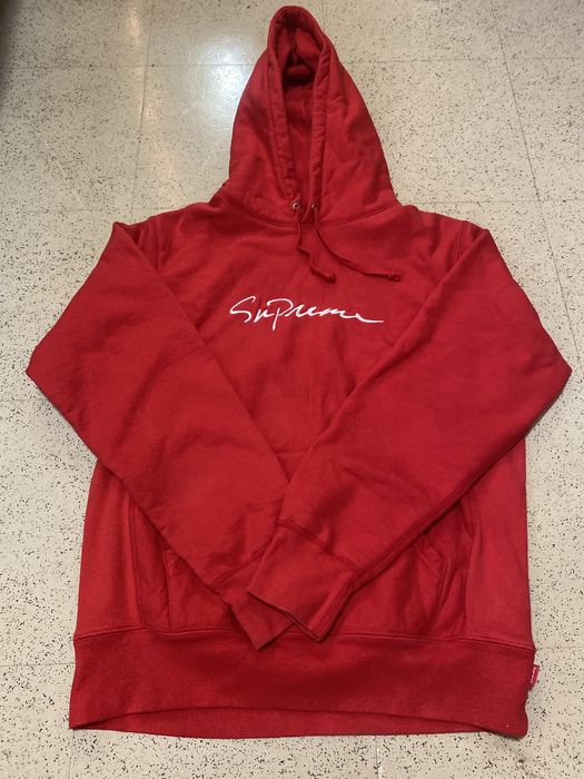 Supreme classic clearance script hoodie