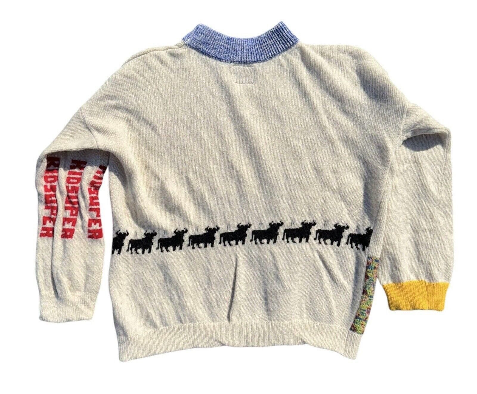 Designer KidSuper Studios Bull In A China Shop Knit Woven Sweater XL Size US XL / EU 56 / 4 - 4 Thumbnail