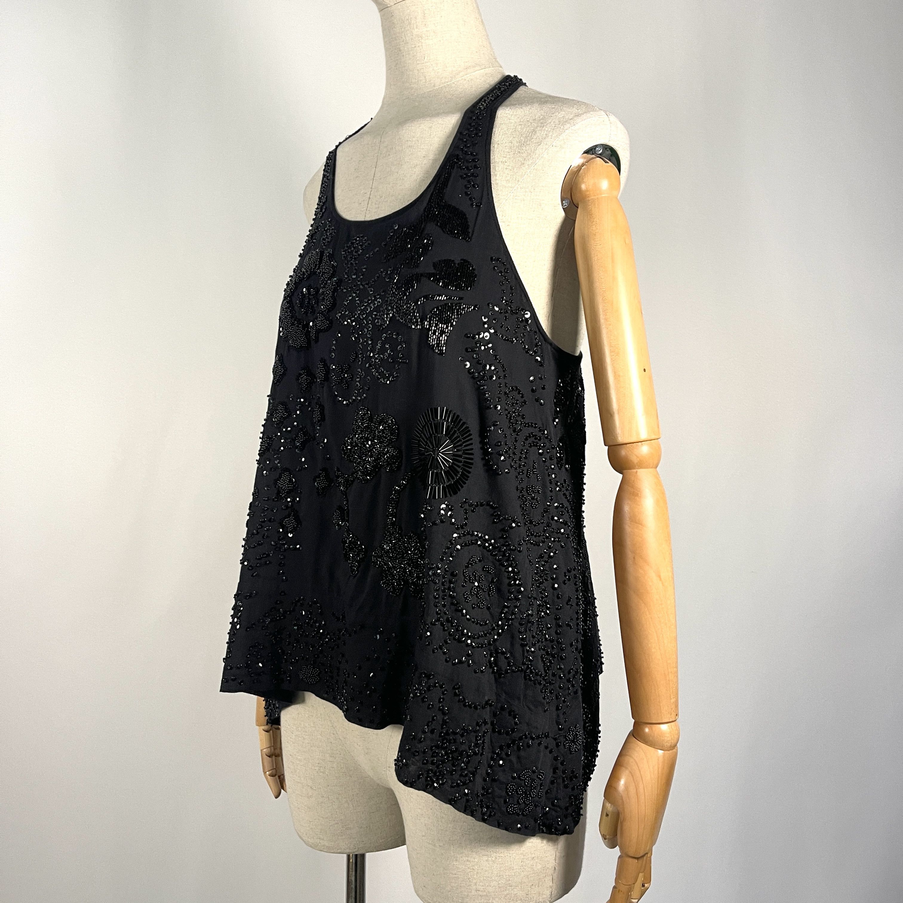 Peachoo + Krejberg PEACHOO + KREJBERG Black Hand-Embroidered Top size M Size M / US 6-8 / IT 42-44 - 4 Thumbnail