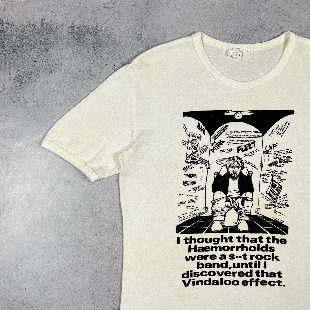 Vintage Vintage “Haemorrhoids Is A Rock Band” Humor T Shirt 1980’s Size US M / EU 48-50 / 2 - 6 Thumbnail