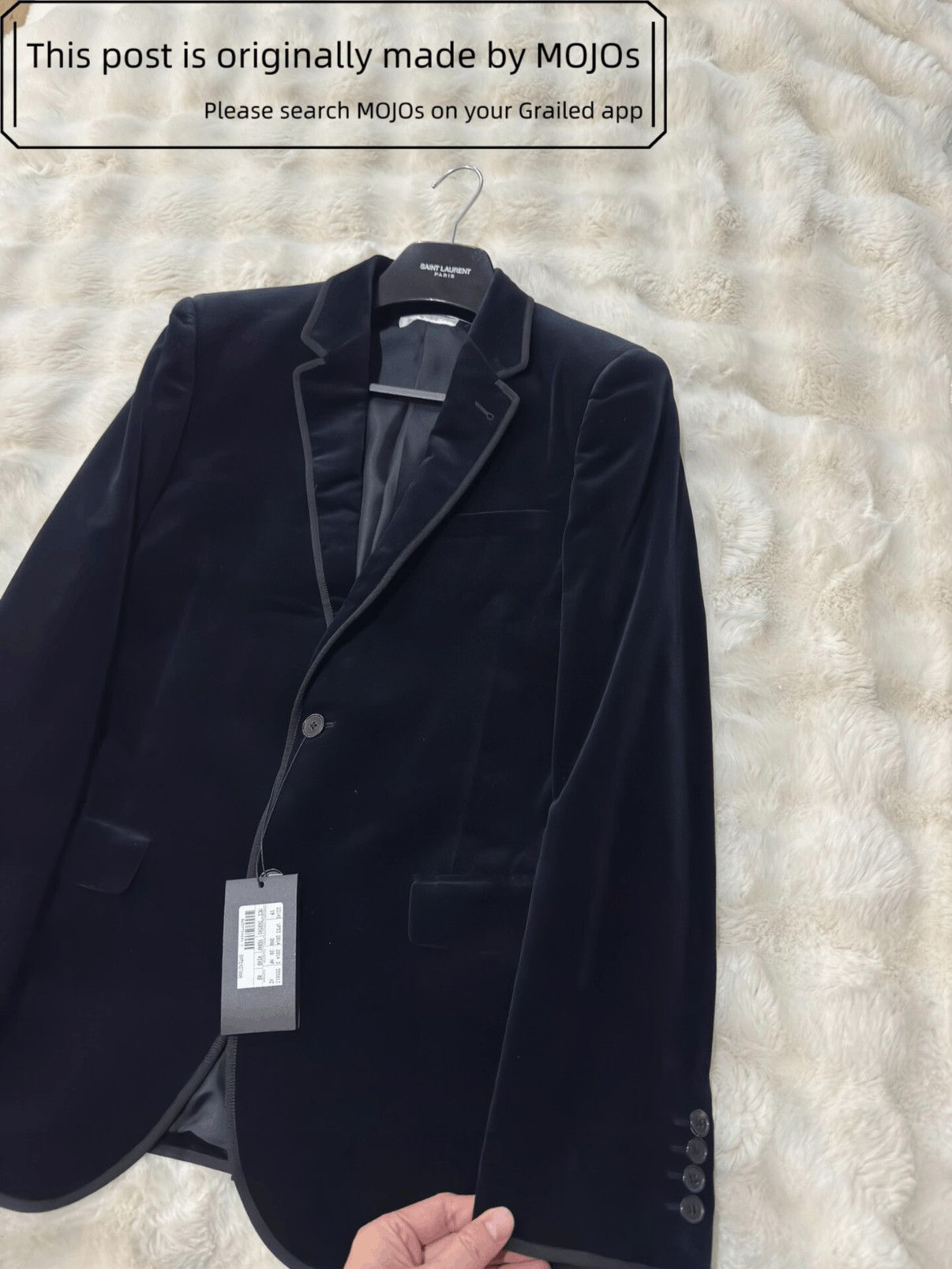 Saint Laurent Paris Sz 48 Saint Laurent Paris 14AW Velvet Black Blazer mojos9432 Size US M / EU 48-50 / 2 - 2 Thumbnail