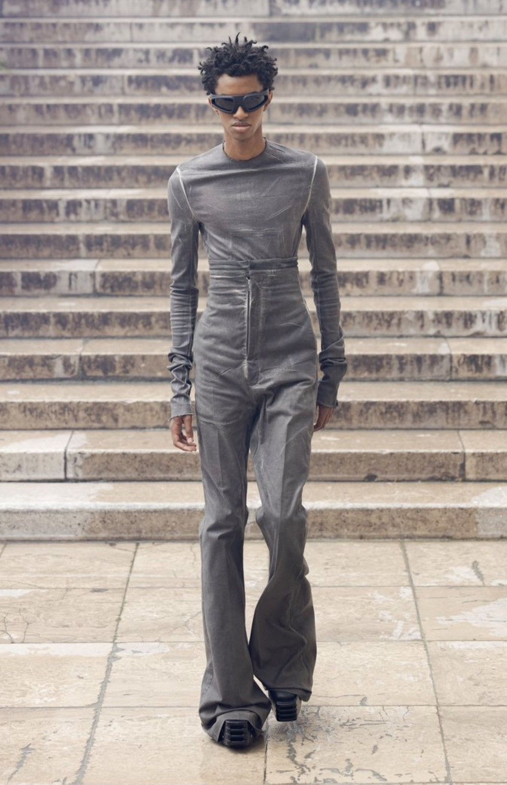 Rick Owens Grey Edfu Denim Long Sleeve T-Shirt sz.50 Size US M / EU 48-50 / 2 - 7 Thumbnail