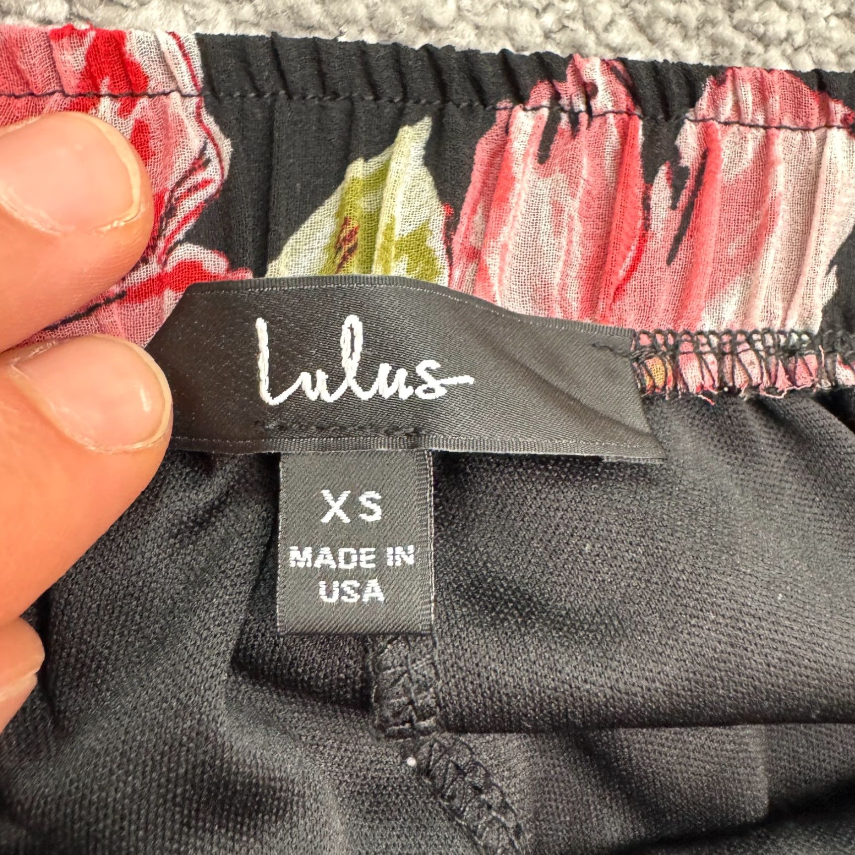 Lulus Lulus Pants Palazzo Wide-Leg Pull On Floral Black XS Womens Bohemian Beach Spring Summer Fall Size 26" / US 2 / IT 38 - 6 Thumbnail