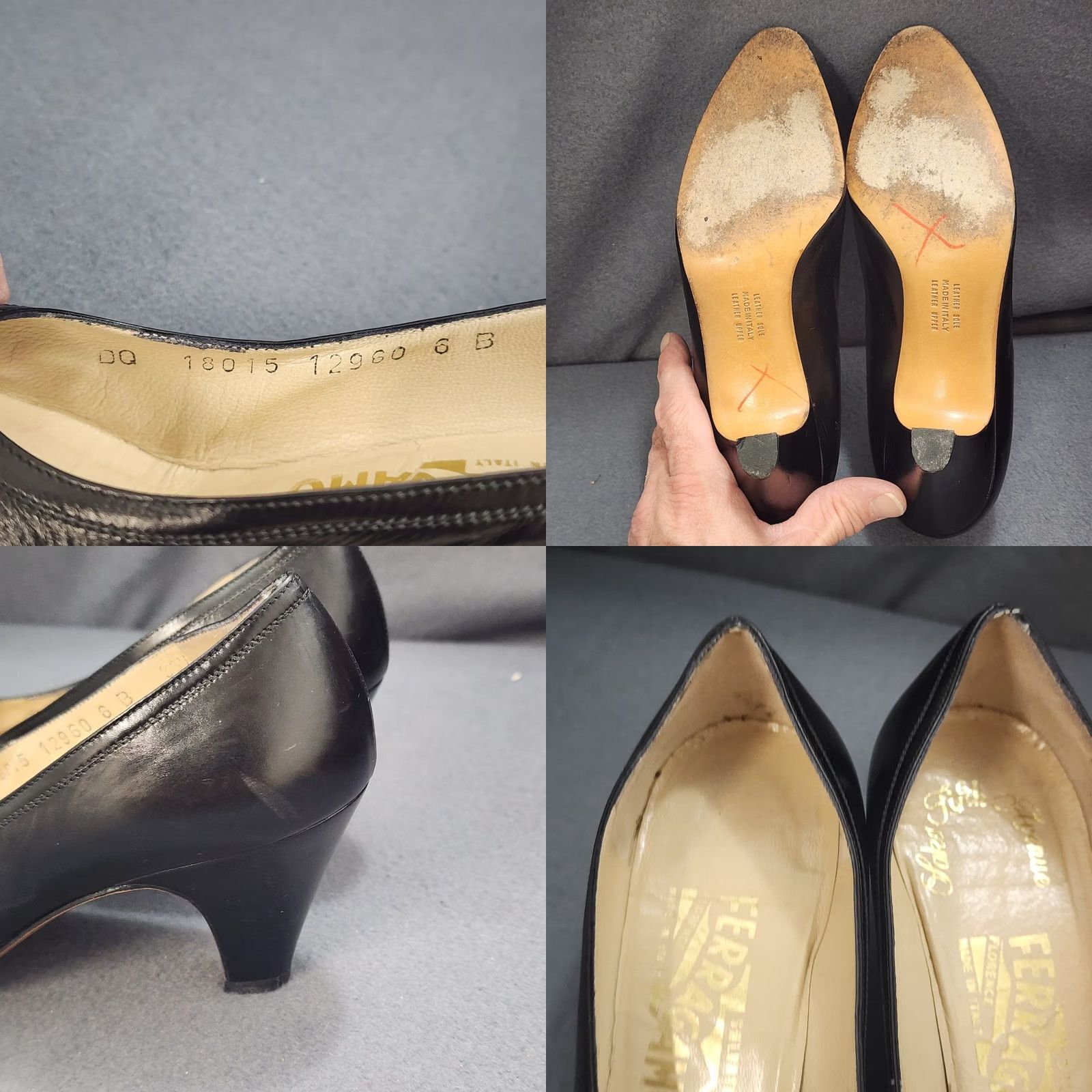 Salvatore Ferragamo VINTAGE Salvatore Ferragamo Pumps Womens 6B Black Leather Italy 2" Heel Pump Womens Mens? Size US 6 / IT 36 - 8 Thumbnail
