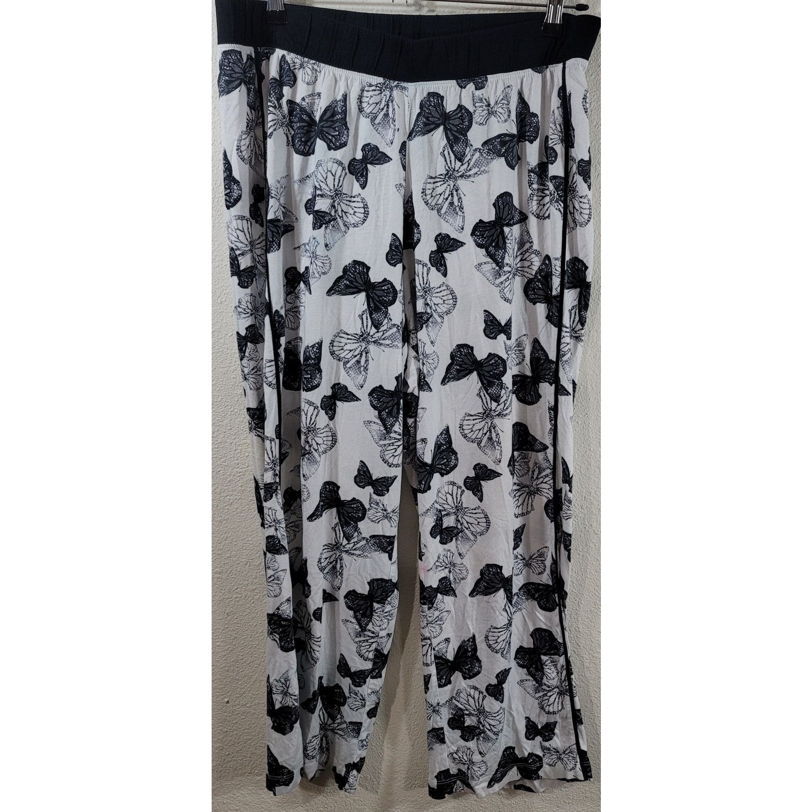 Other Cacique Black White Butterfly Print PJ Bottoms 14 16 Size 36" / US 14 / IT 50 - 1 Thumbnail