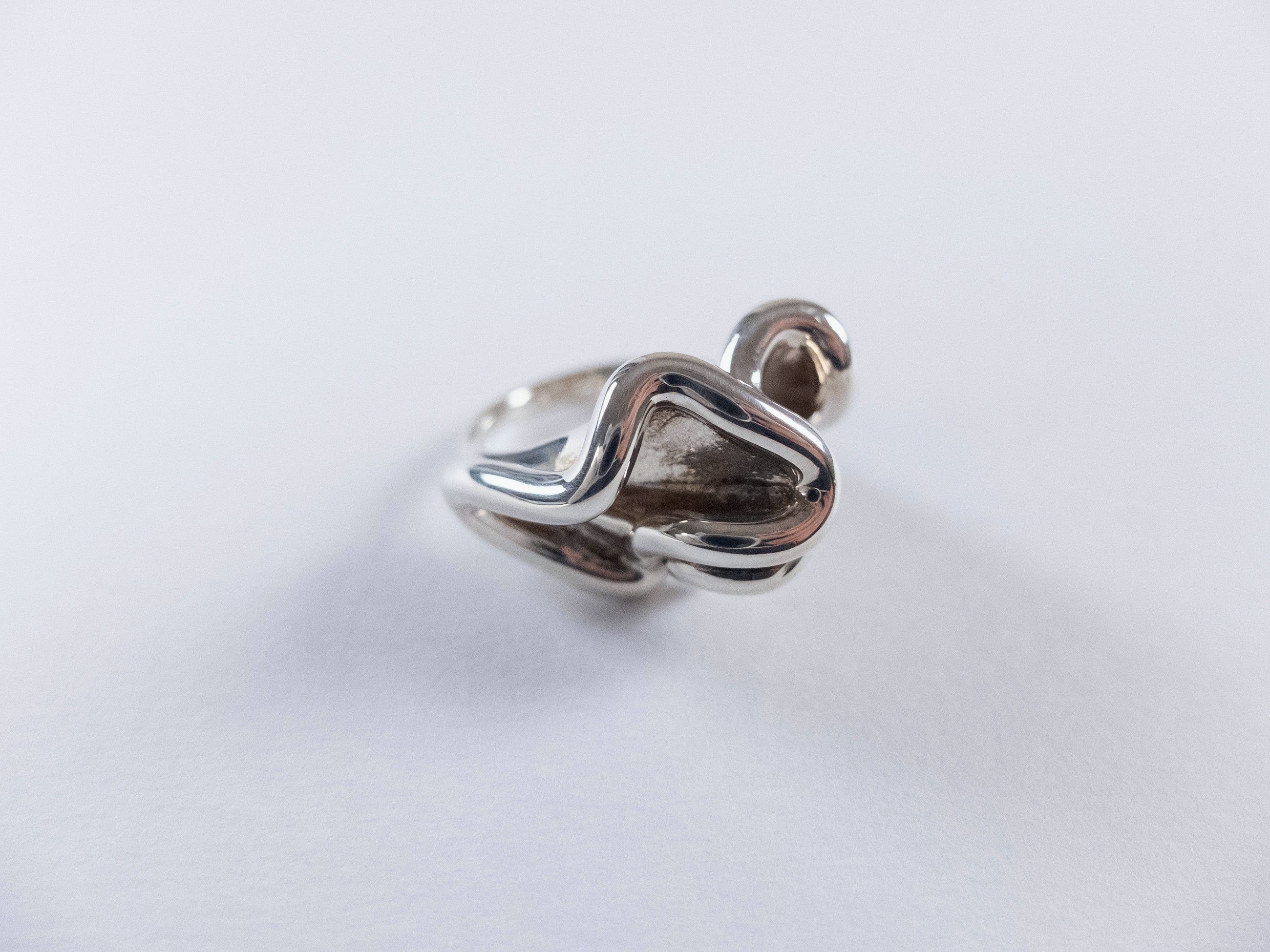 Bottega Veneta BOTTEGA VENETA Whirl Sterling silver abstract ring Size 9 19 Size ONE SIZE - 2 Thumbnail