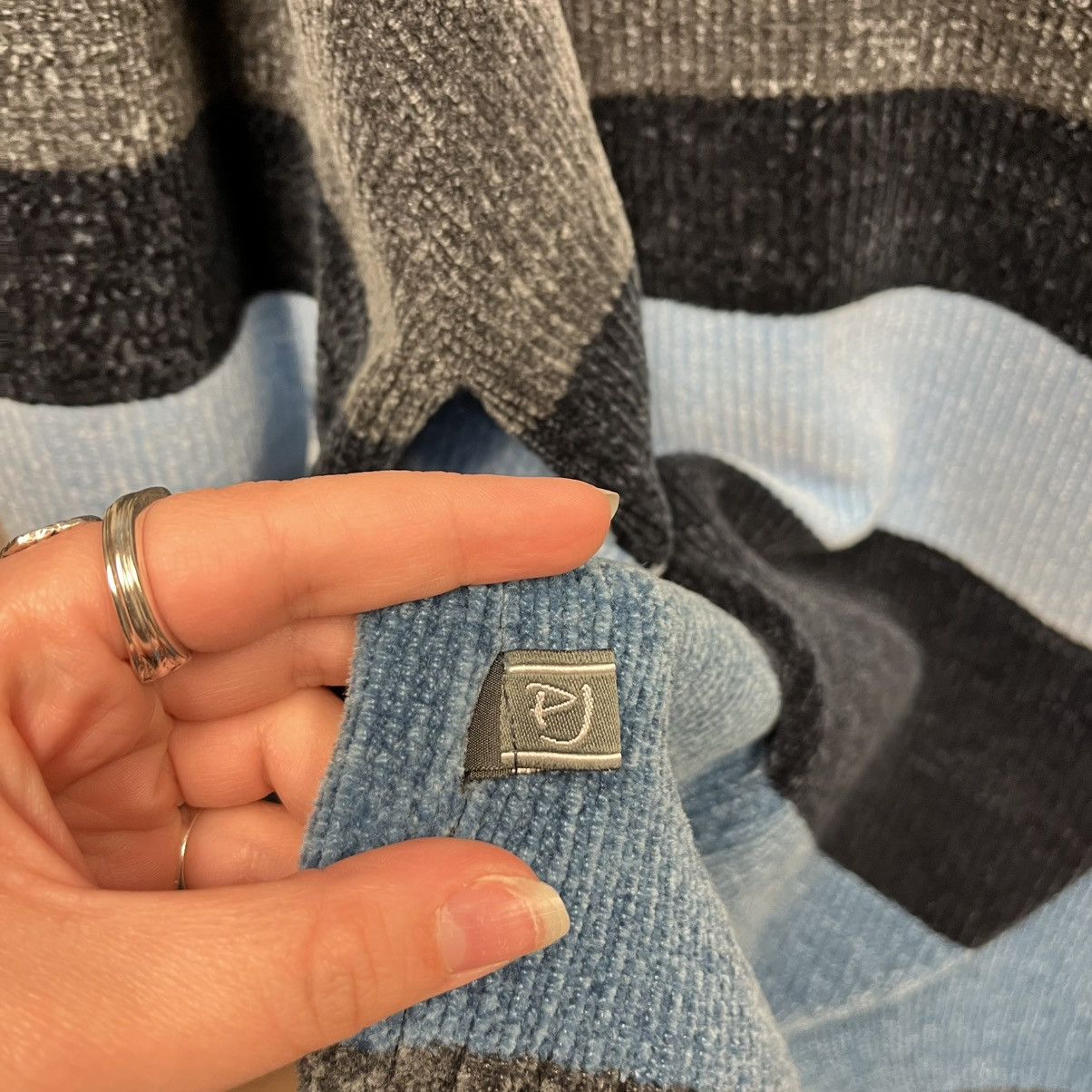 Vintage PJ Mark Vintage 90s Blue Chenille Knit Mock Neck Sweater Y2K Size US M / EU 48-50 / 2 - 4 Thumbnail