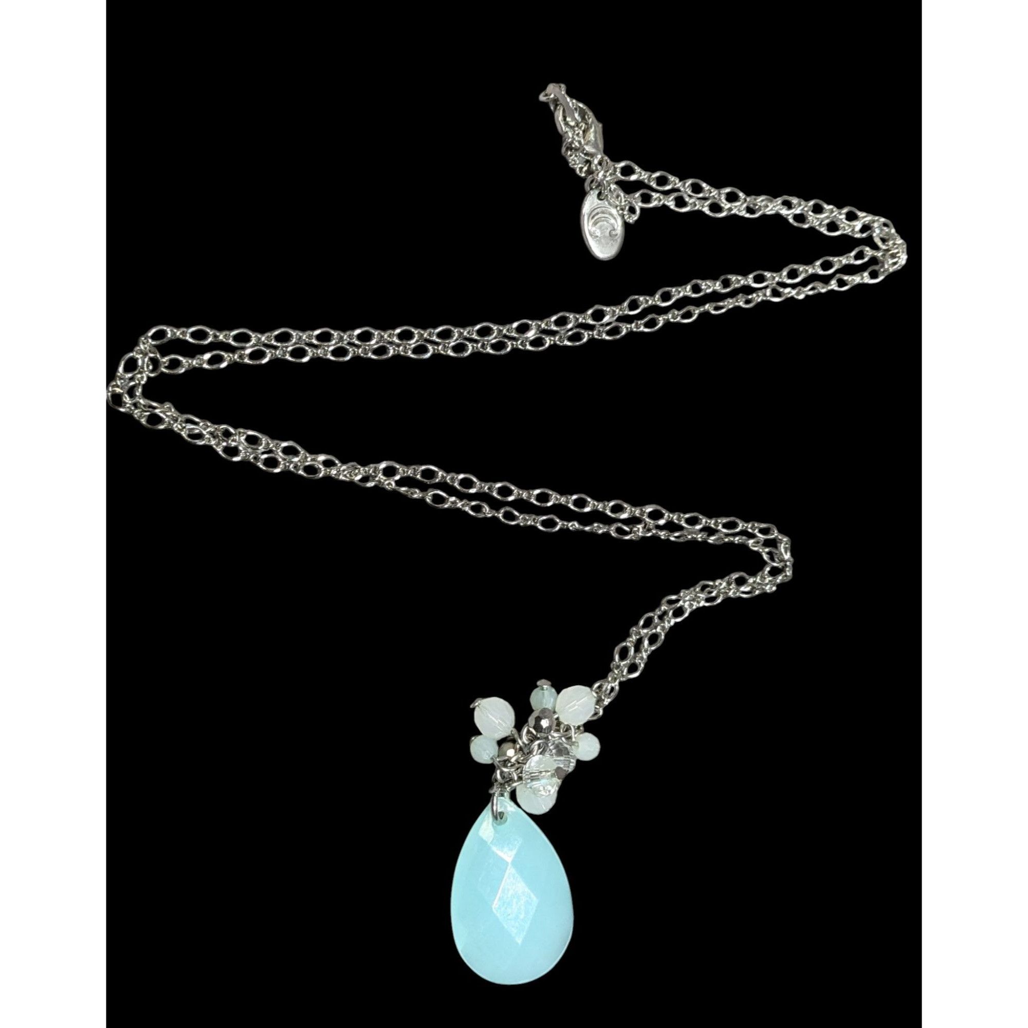 Other Mermaidcore Aqua Teardrop Pendant With Beaded Accents Size ONE SIZE - 1 Thumbnail