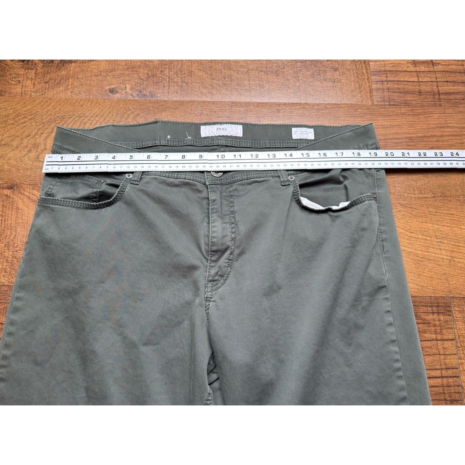 BRAX Brax Feel Good Cooper Fancy Straight Chino Stretch Pants Mens 40X34 Green Vintage No Size US 40 / EU 56 - 7 Thumbnail