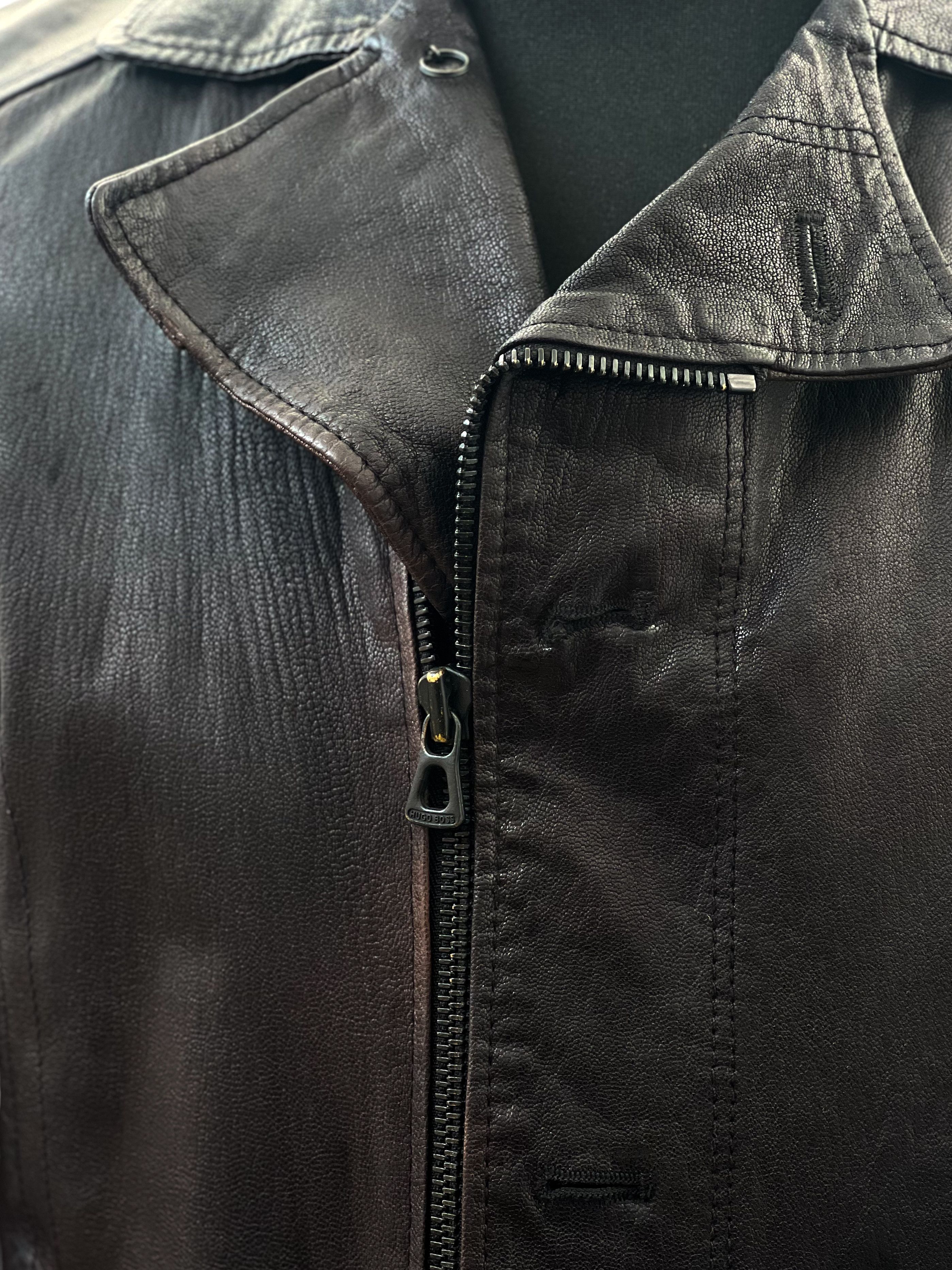Hugo Boss × Vintage Hugo Boss Orange vintage leather jacket Size US L / EU 52-54 / 3 - 12 Thumbnail