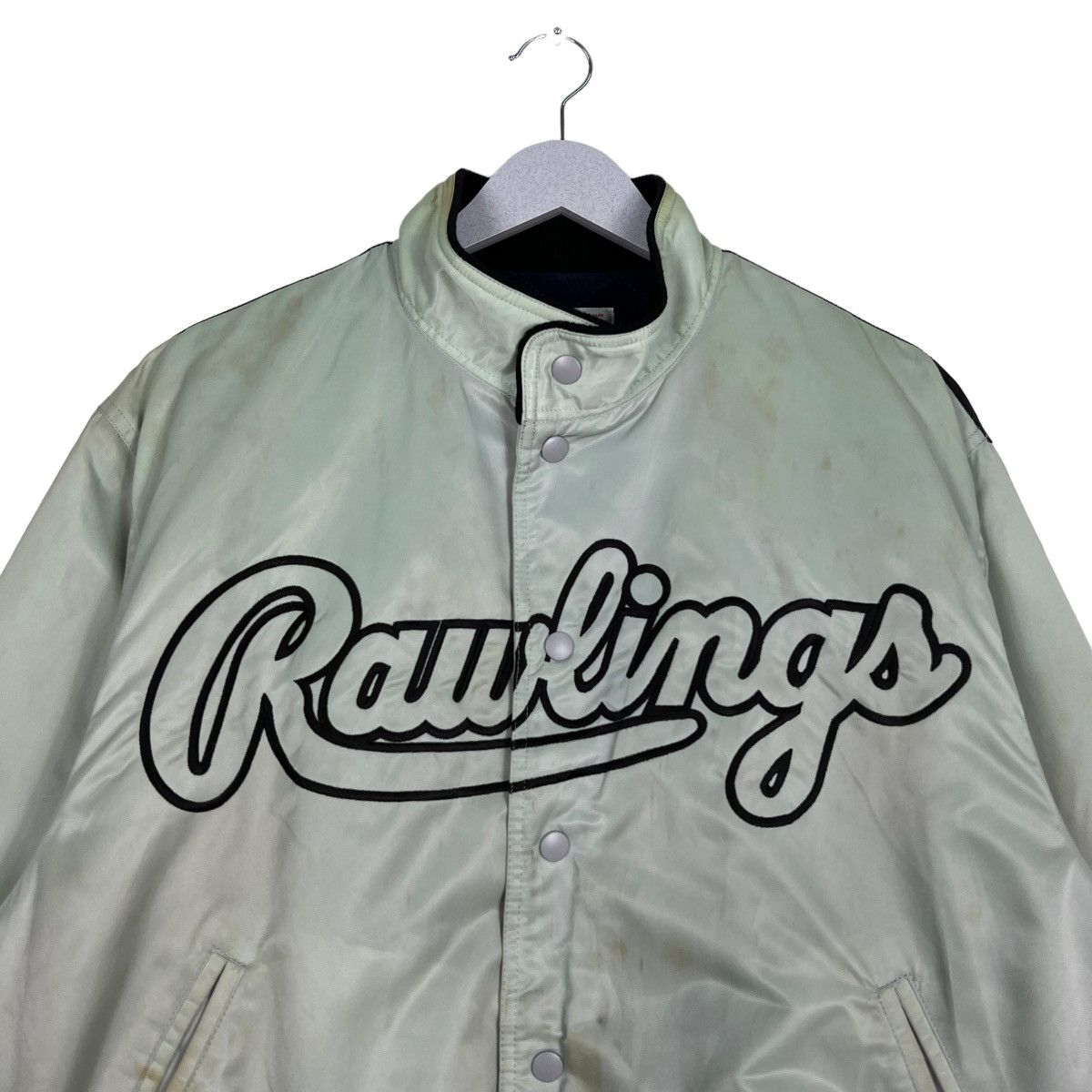 MLB 🔥 VINTAGE RAWLINGS SATIN STADIUM BOMBER JACKET Size US L / EU 52-54 / 3 - 4 Thumbnail
