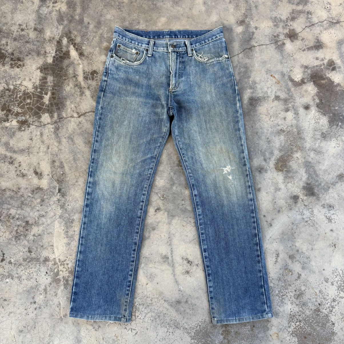 Edwin VINTAGE EDWIN FADED RIPPED JEAN DENIM PANTS Size US 33 - 1 Thumbnail