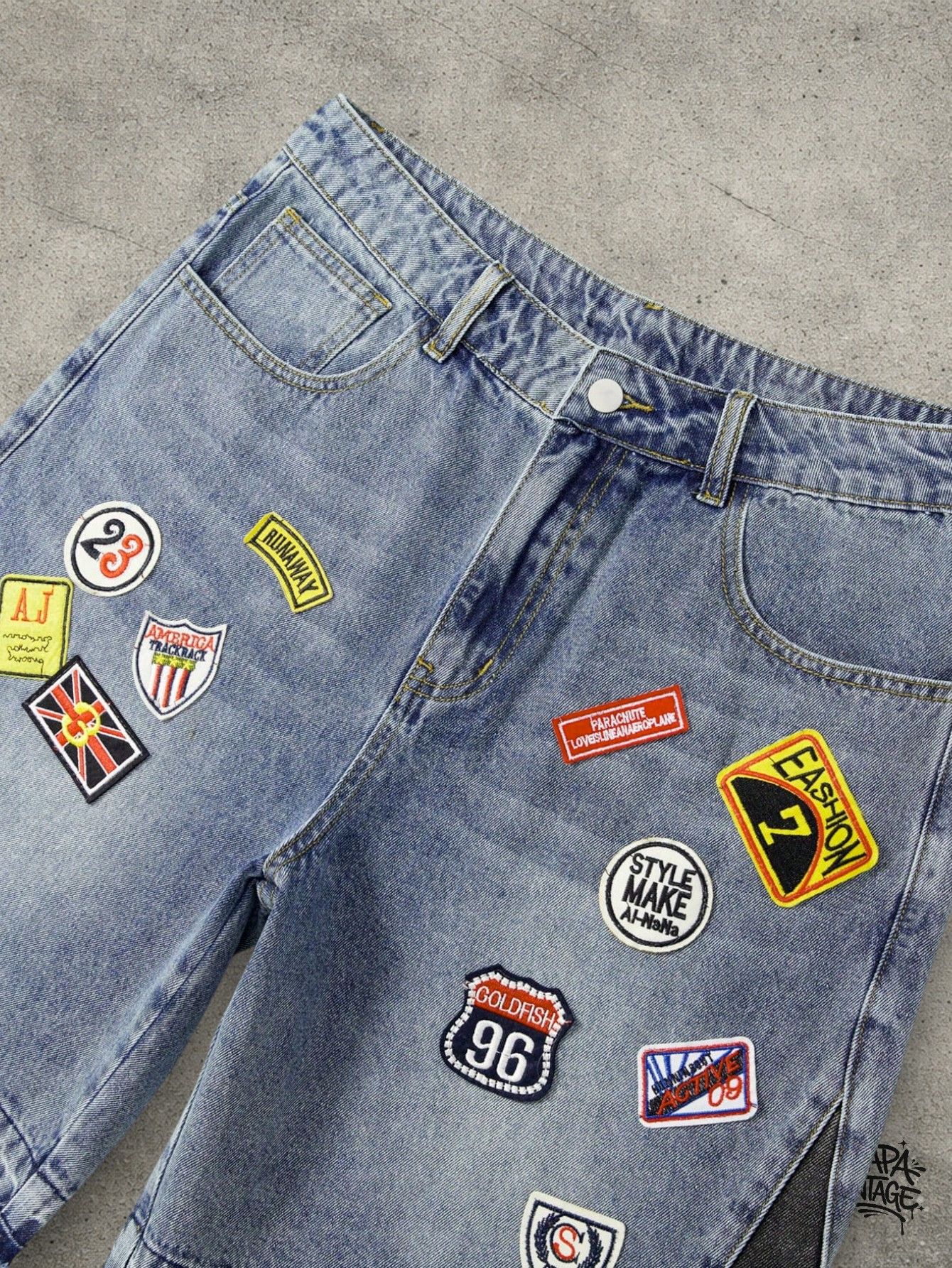 Vintage Patchwork jeans shorts Size US 32 / EU 48 - 3 Thumbnail