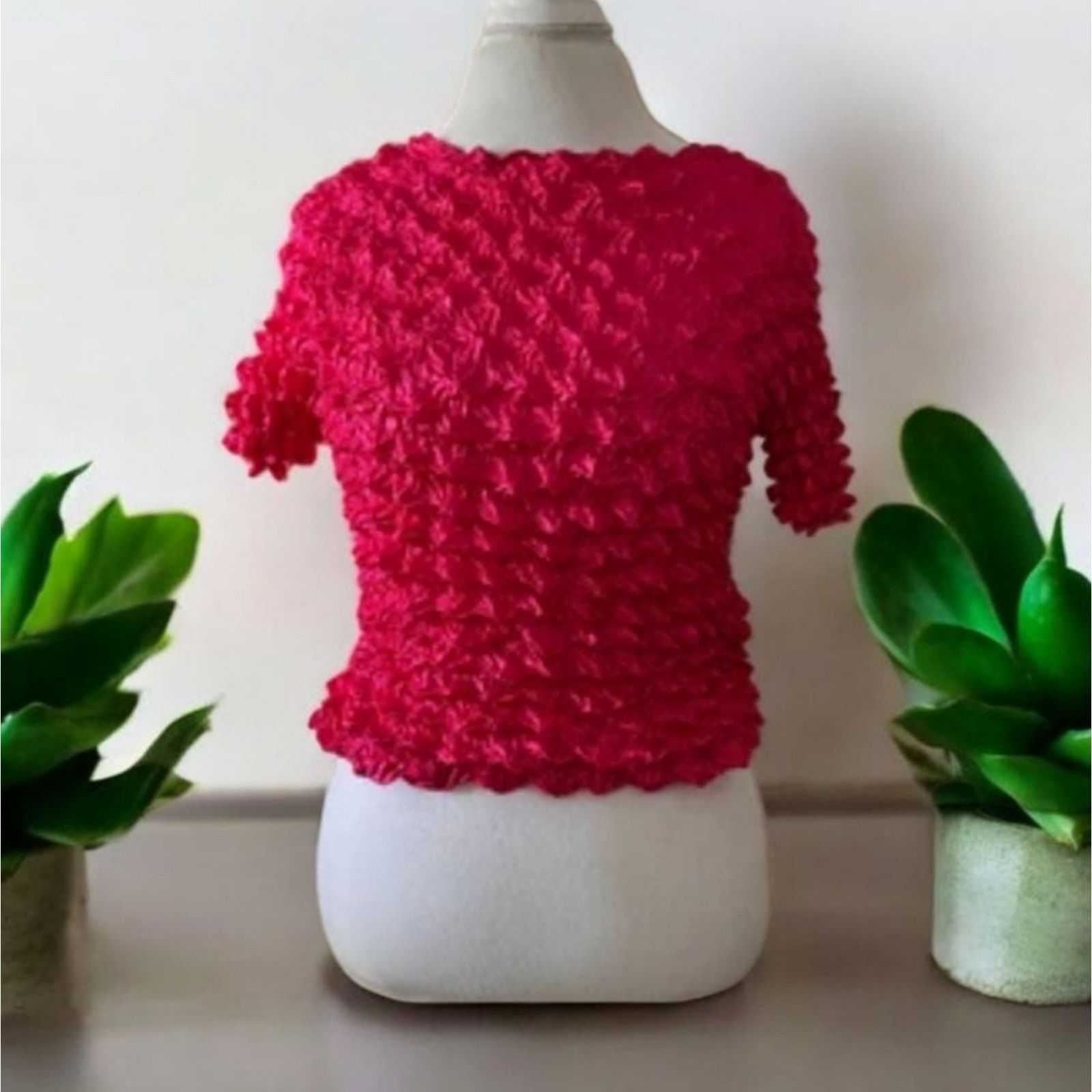 Other Vintage Y2K 90's Style Pink Popcorn/Bubble Shirt Size M / US 6-8 / IT 42-44 - 1 Thumbnail
