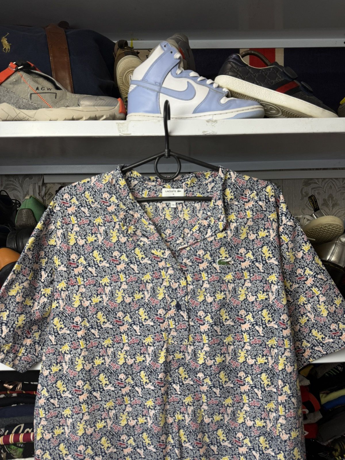 Japanese Brand Lacoste & Keith Haring Monogram Polo Shirt Y2K Size XS / US 0-2 / IT 36-38 - 2 Thumbnail