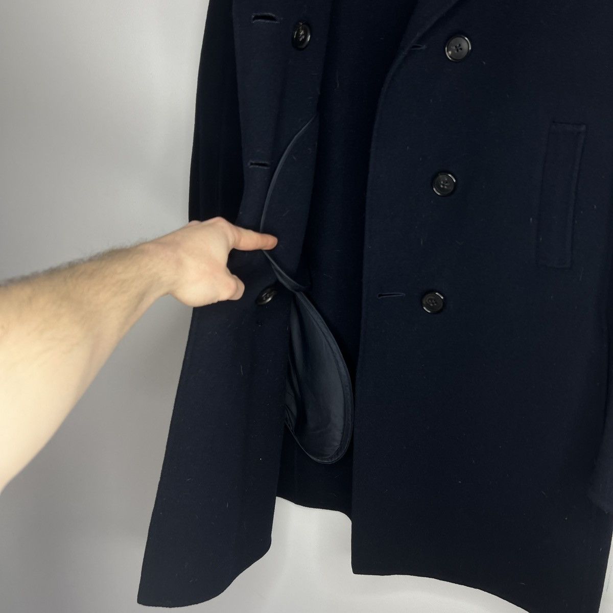 Designer × Max Mara 💥MAX MARA DOUBLE BREASTED RICH NAVY LONG WOOL COAT Size M / US 6-8 / IT 42-44 - 6 Thumbnail