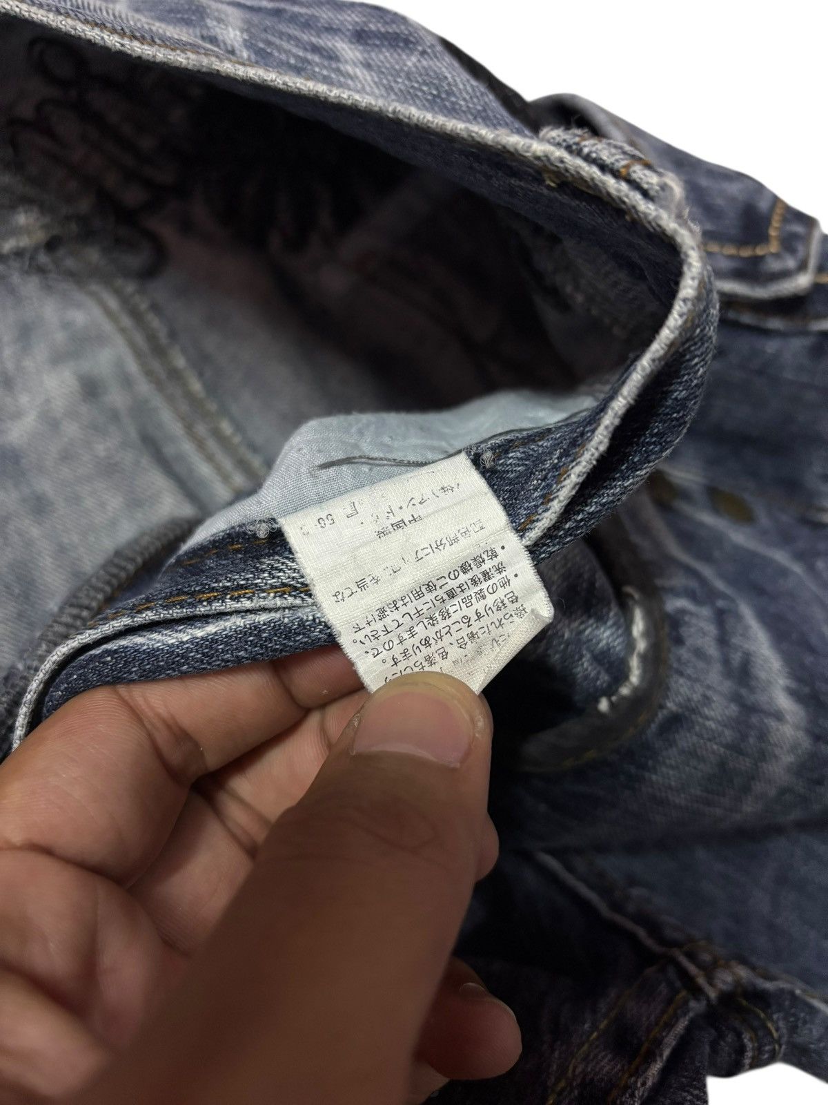 Japanese Brand Vtg Oririn Japan Whisker Faded Punk Jeans Size US 34 / EU 50 - 13 Thumbnail
