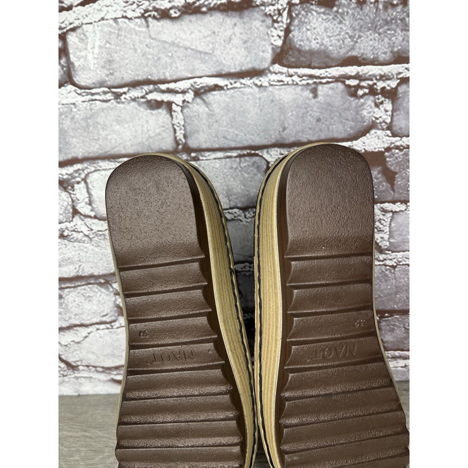 Nat Nast Naot Black Suede Leather Lace Up Open Toe Wedge Sandals Wome Size US 8.5 / IT 38.5 - 18 Thumbnail