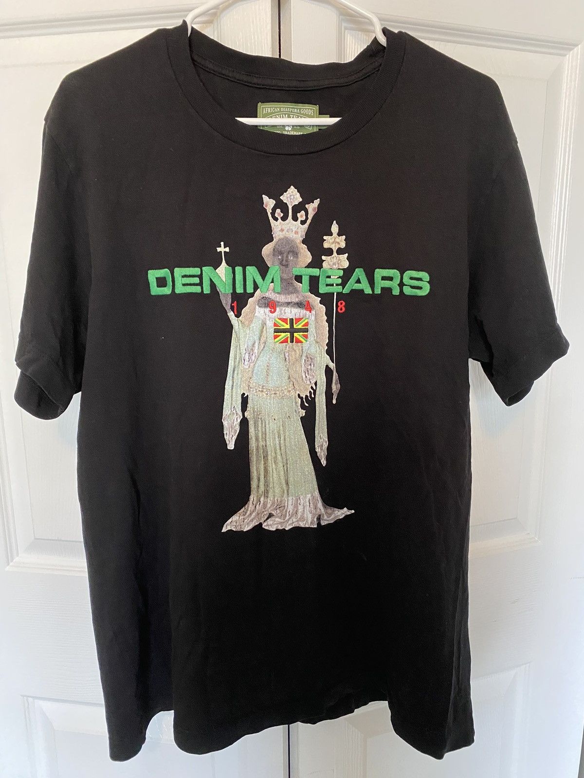 image of Denim Tears Queen Of Sheba Tee in Black, Men's (Size Large)