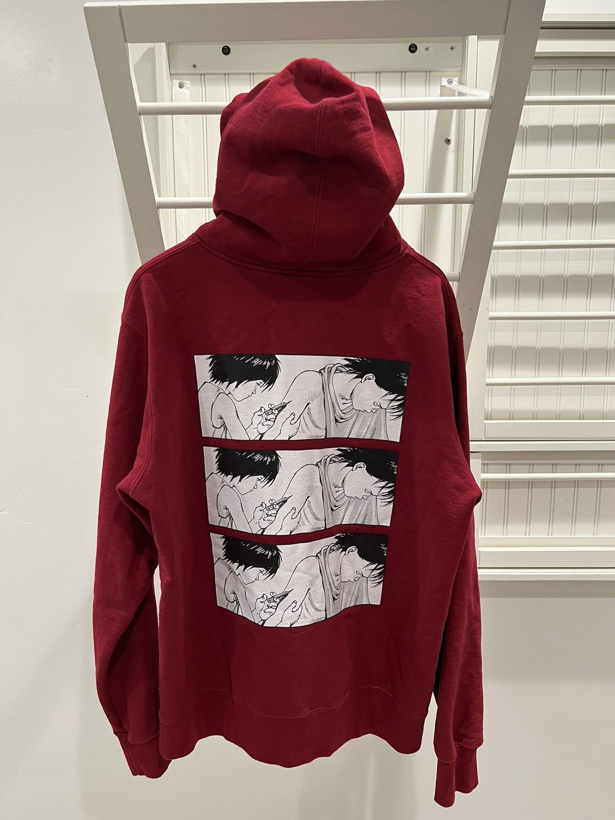 image of Supreme Akira Syringe Zip Up Sweatshirt in Cardinal, Men's (Size XL)