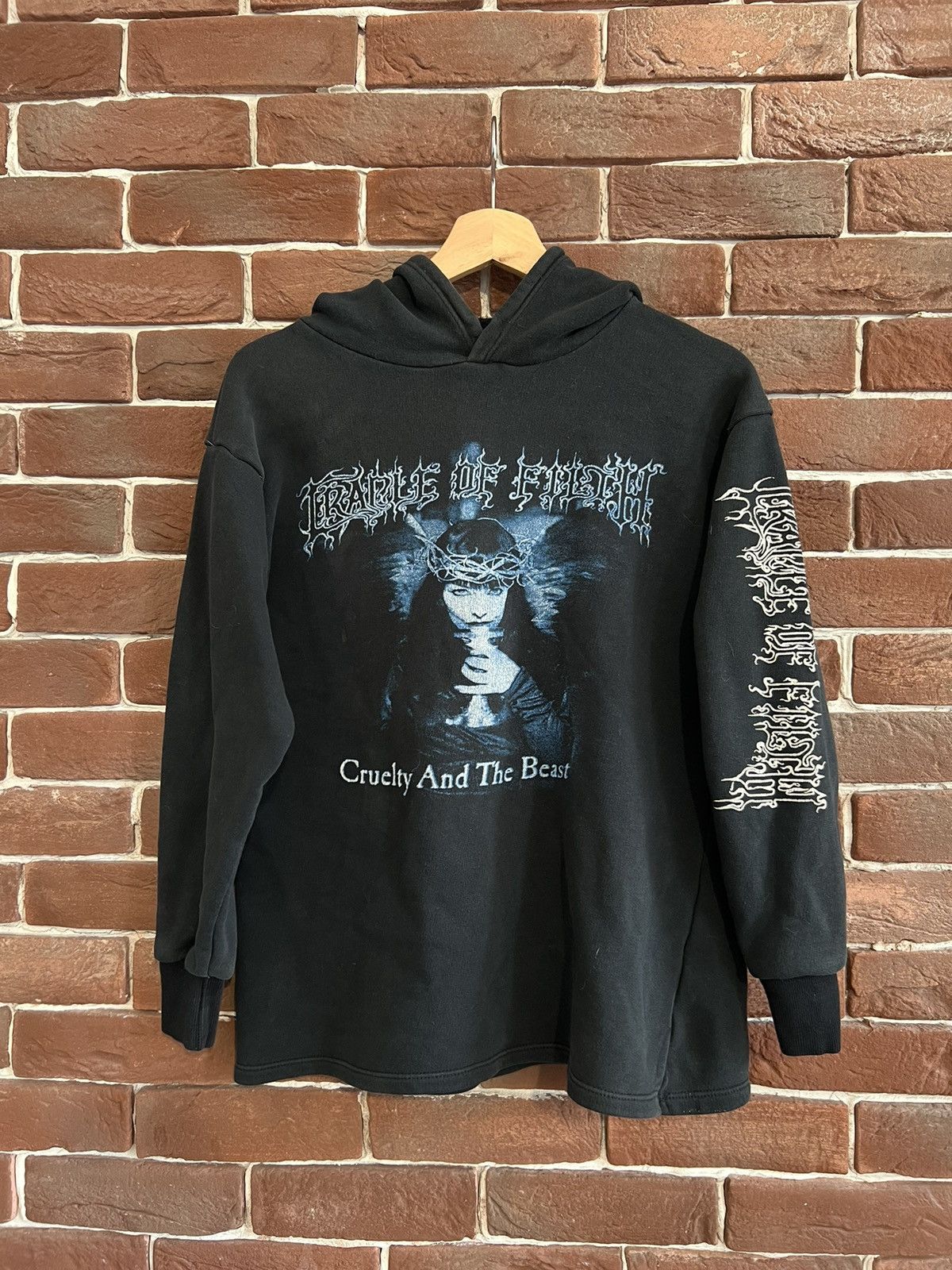 image of Band Tees x Rock Band Vintage 90's Cradle Of Filth Cruelty Beast Metal Hoodie in Black (Size Small)
