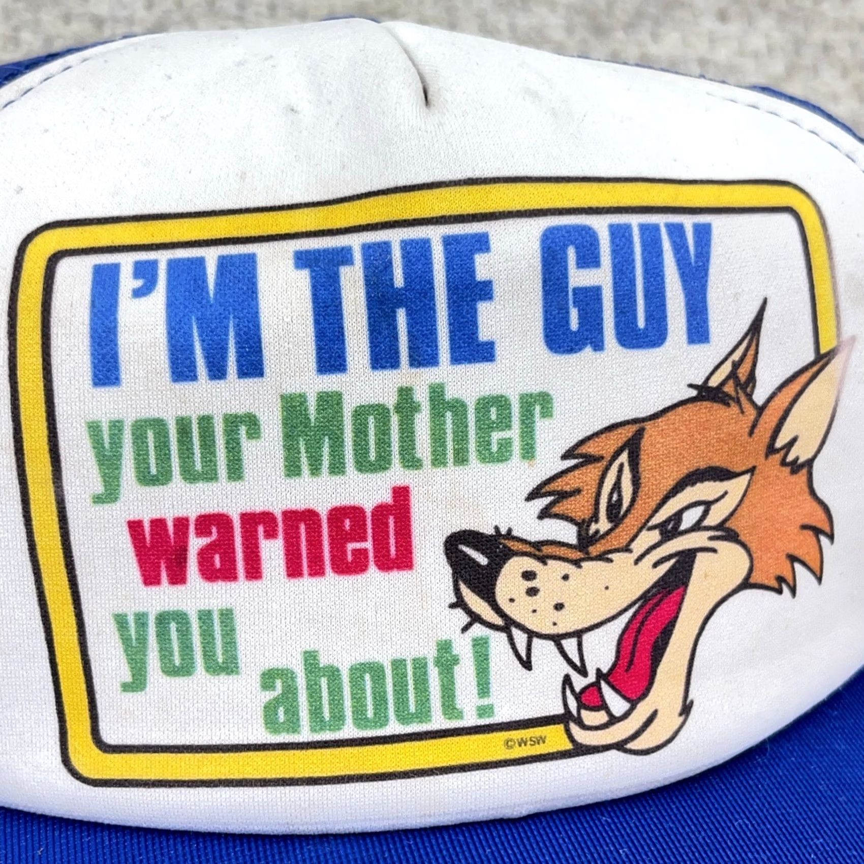 Vintage VINTAGE Trucker Hat Cap Snapback Blue 90s Comedy Joke Funny Saying Leafs Mens Adjustable Size ONE SIZE - 2 Thumbnail