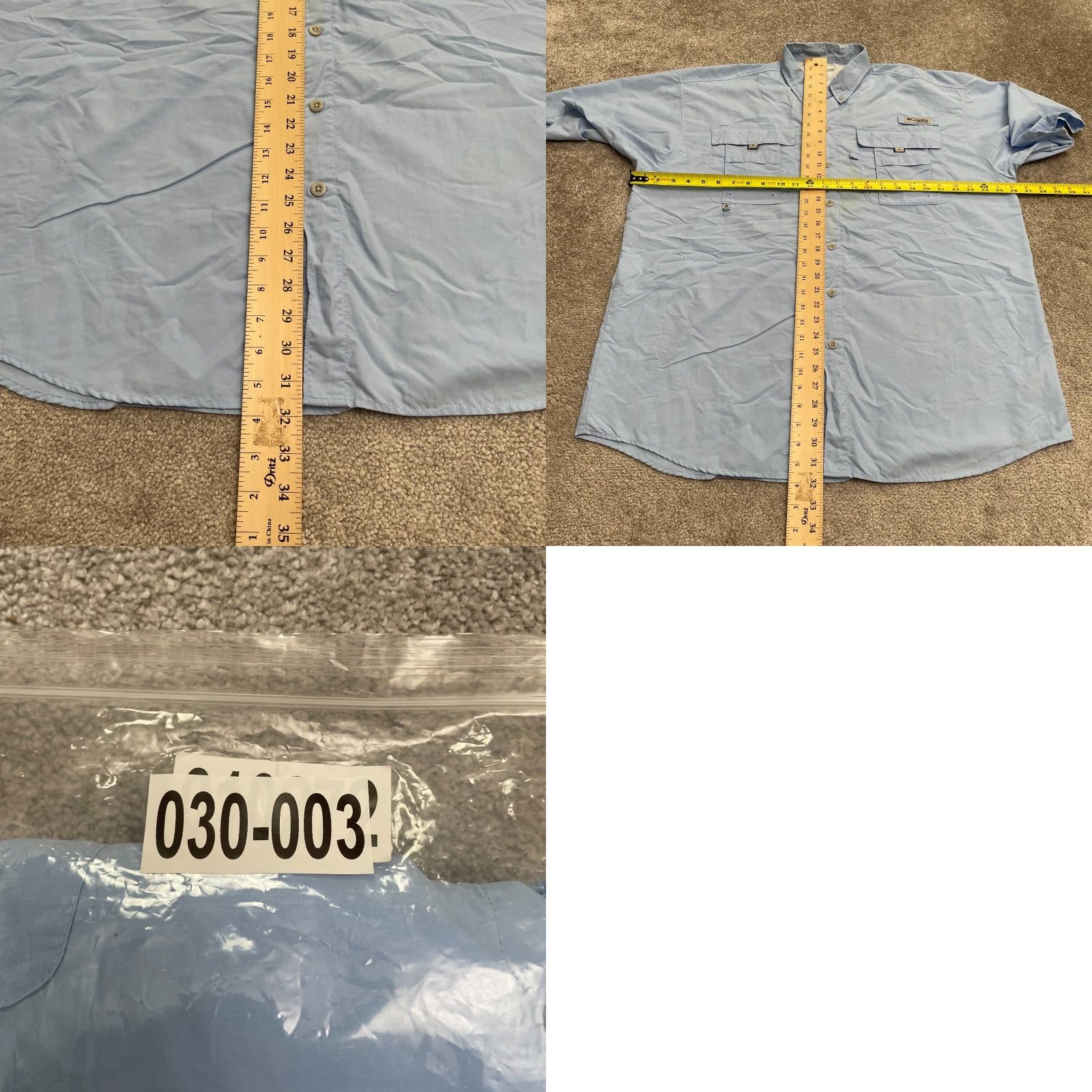 Vintage Columbia PFG Bahama Shirt Mens LT Blue Button-Down Short Sleeve Omni-Shade Fishing Outdoor Casual Travel Size US L / EU 52-54 / 3 - 10 Thumbnail