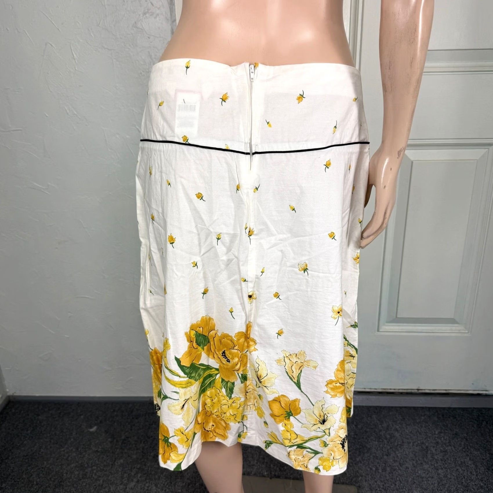 Vintage VINTAGE Speechless Skirt Women A-Line Floral Lace Knit Cotton Knee Length White W4-27 Juniors 7 Size 28" / US 6 / IT 42 - 3 Thumbnail