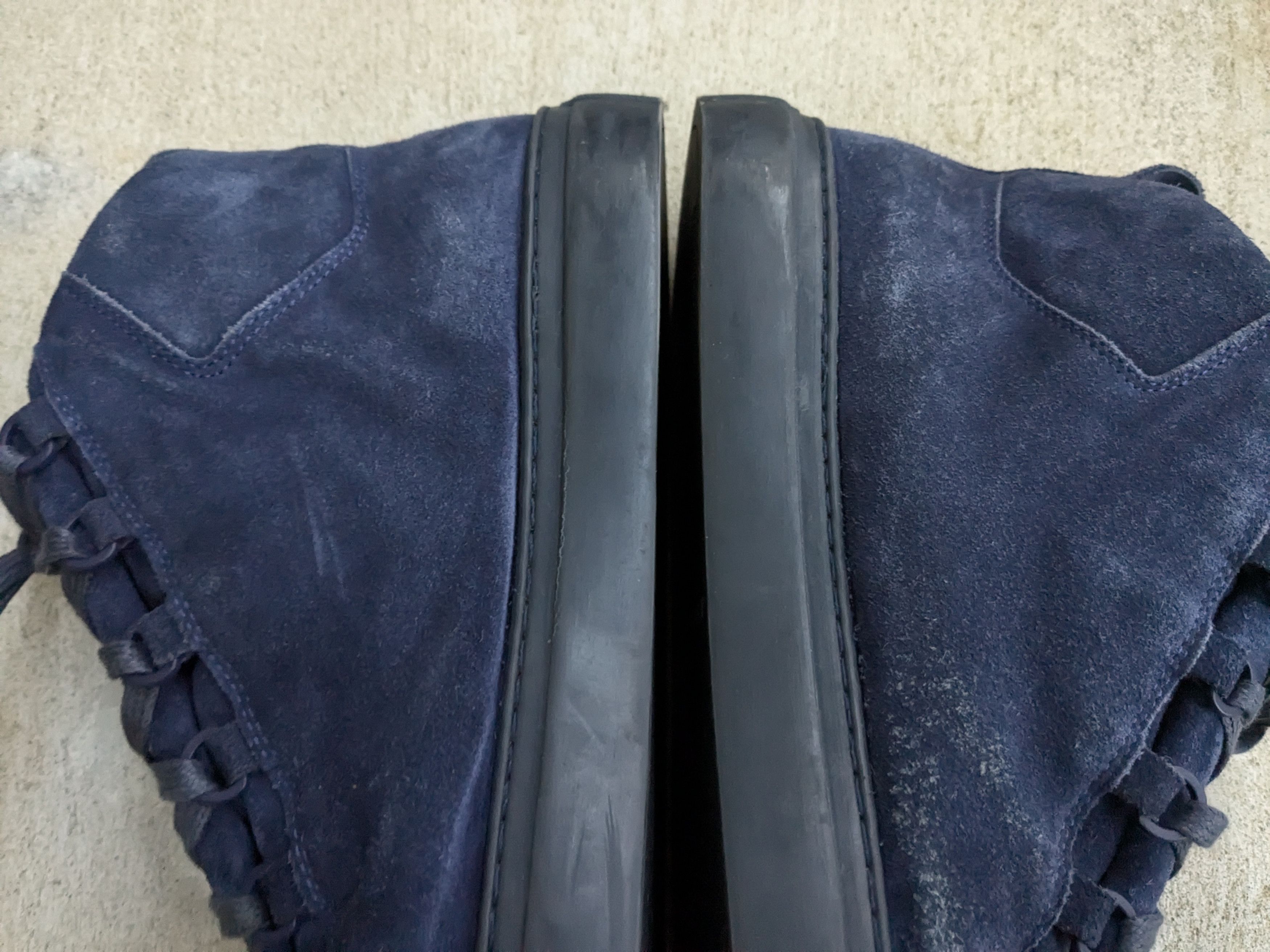 Balenciaga Balenciaga Arena Navy Blue 14 Suede Leather High Tops Size US 14 / EU 47 - 12 Thumbnail
