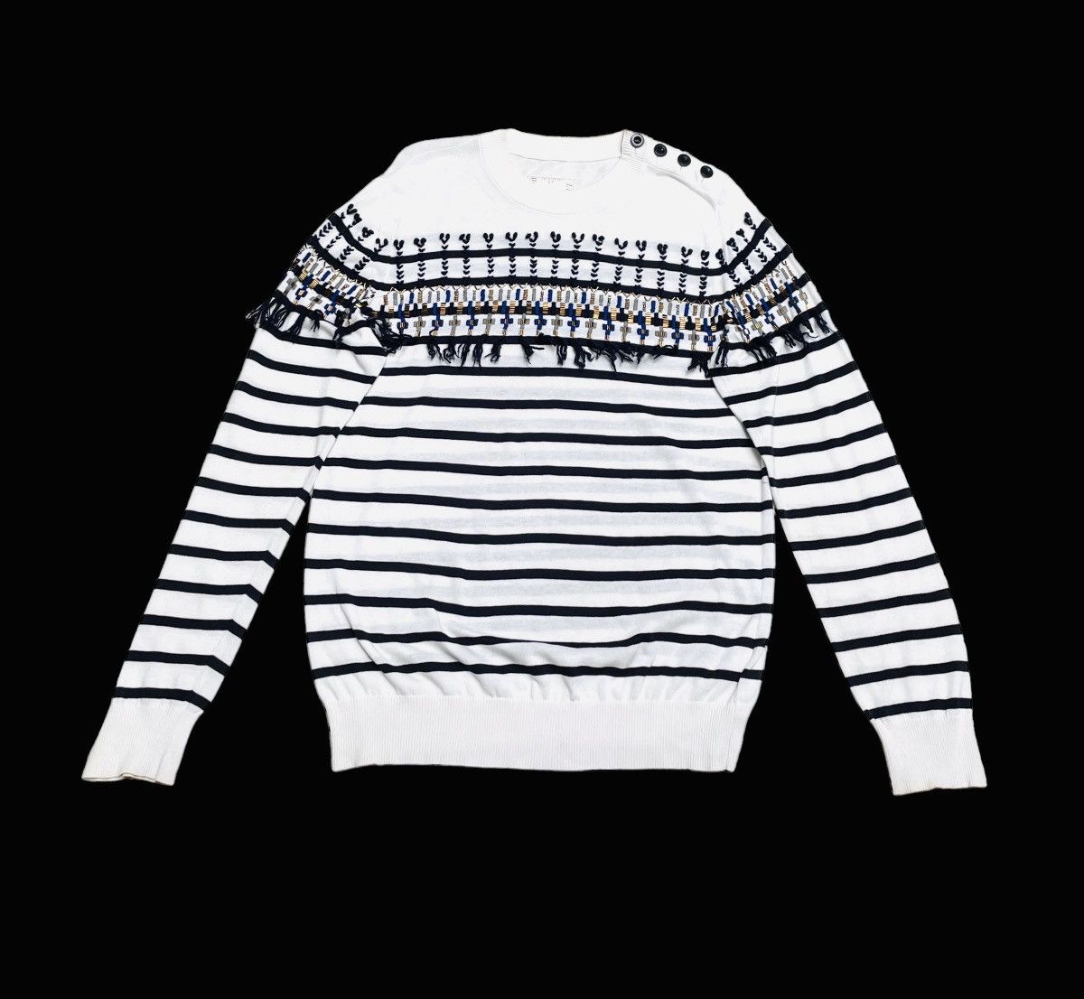 Designer × Sacai Rare Design Vintage Brand Sacai Stripe Knit Sweater 2000s Size US L / EU 52-54 / 3 - 1 Thumbnail