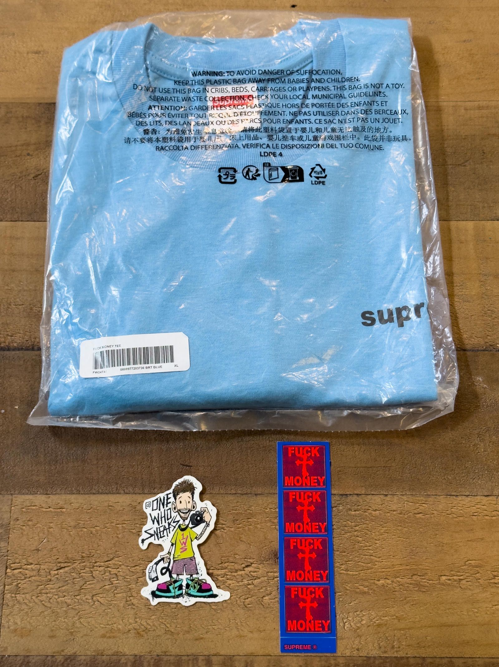 Supreme Supreme Fuck Money Tee & Sticker Size XL Size US XL / EU 56 / 4 - 1 Thumbnail