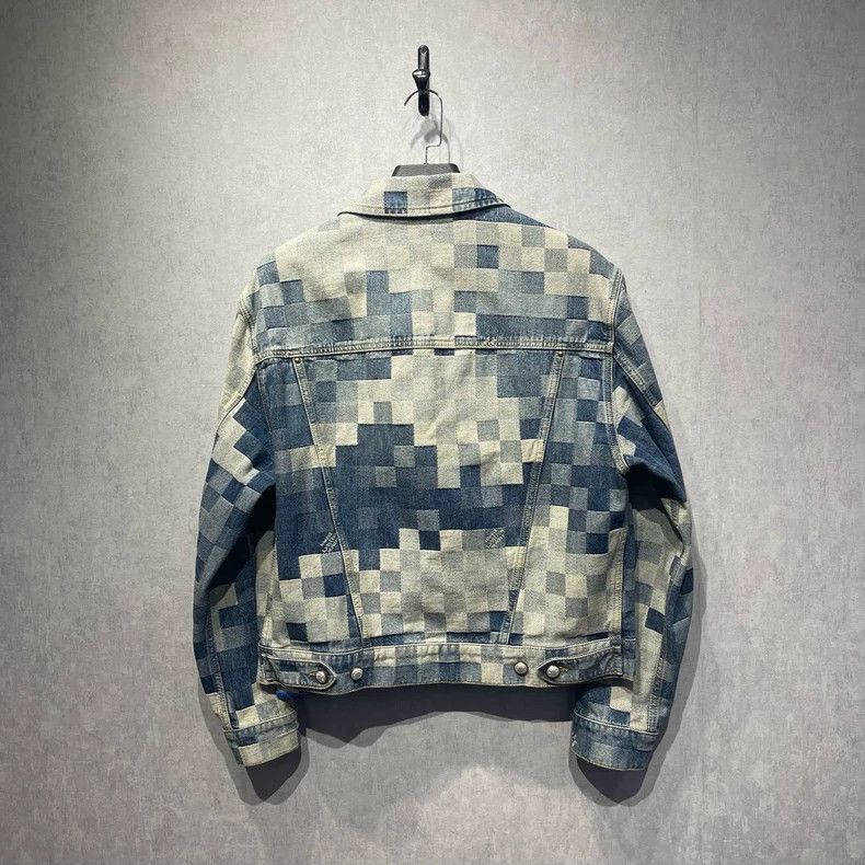 Louis Vuitton Louis Vuitton Fei Dong co-branded checkerboard denim jacke Size US M / EU 48-50 / 2 - 2 Thumbnail