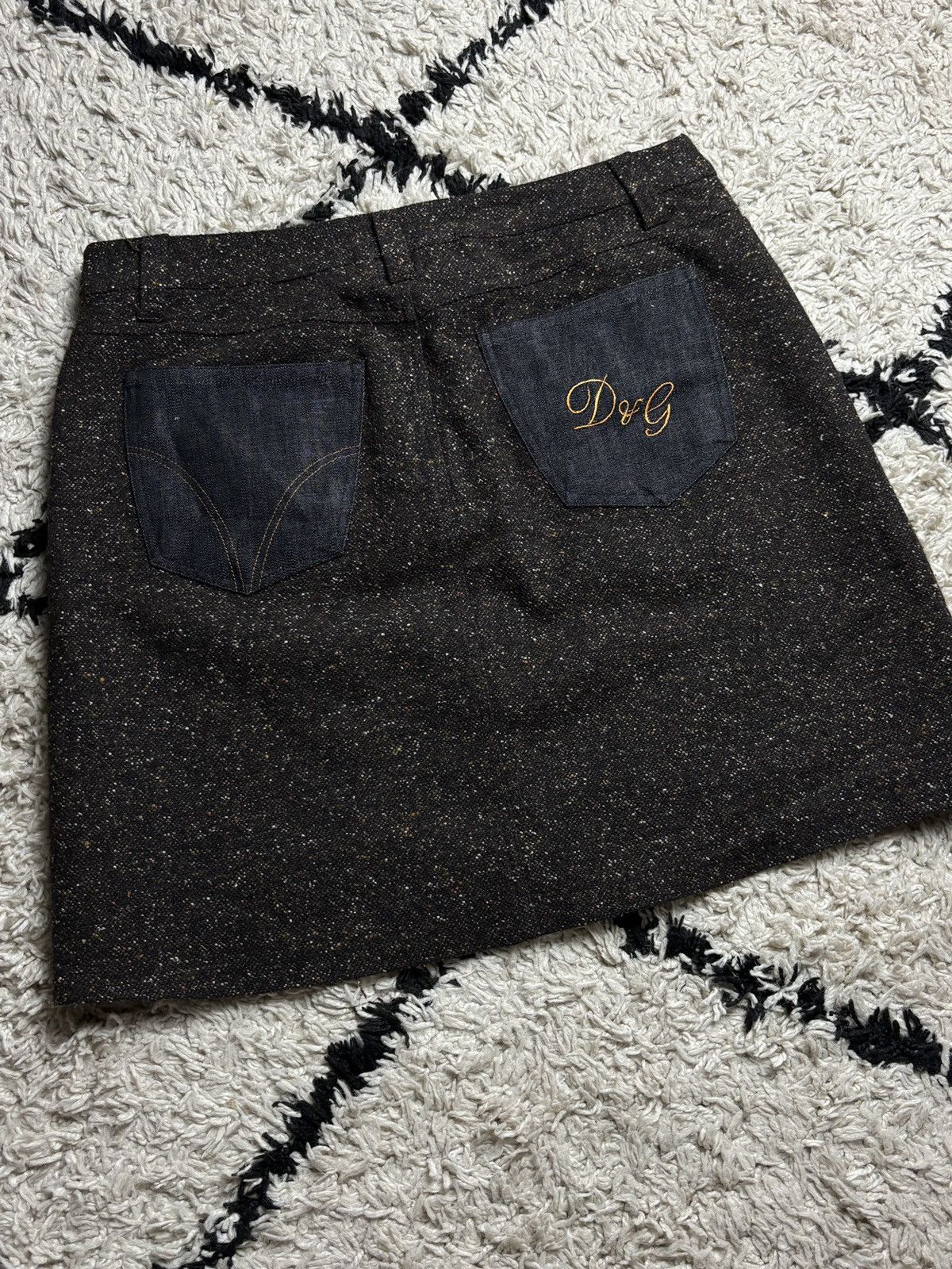 Dolce & Gabbana Dolce & Gabbana Vintage Wool Silk Midi Skirt Y2K Size 28" / US 6 / IT 42 - 6 Thumbnail