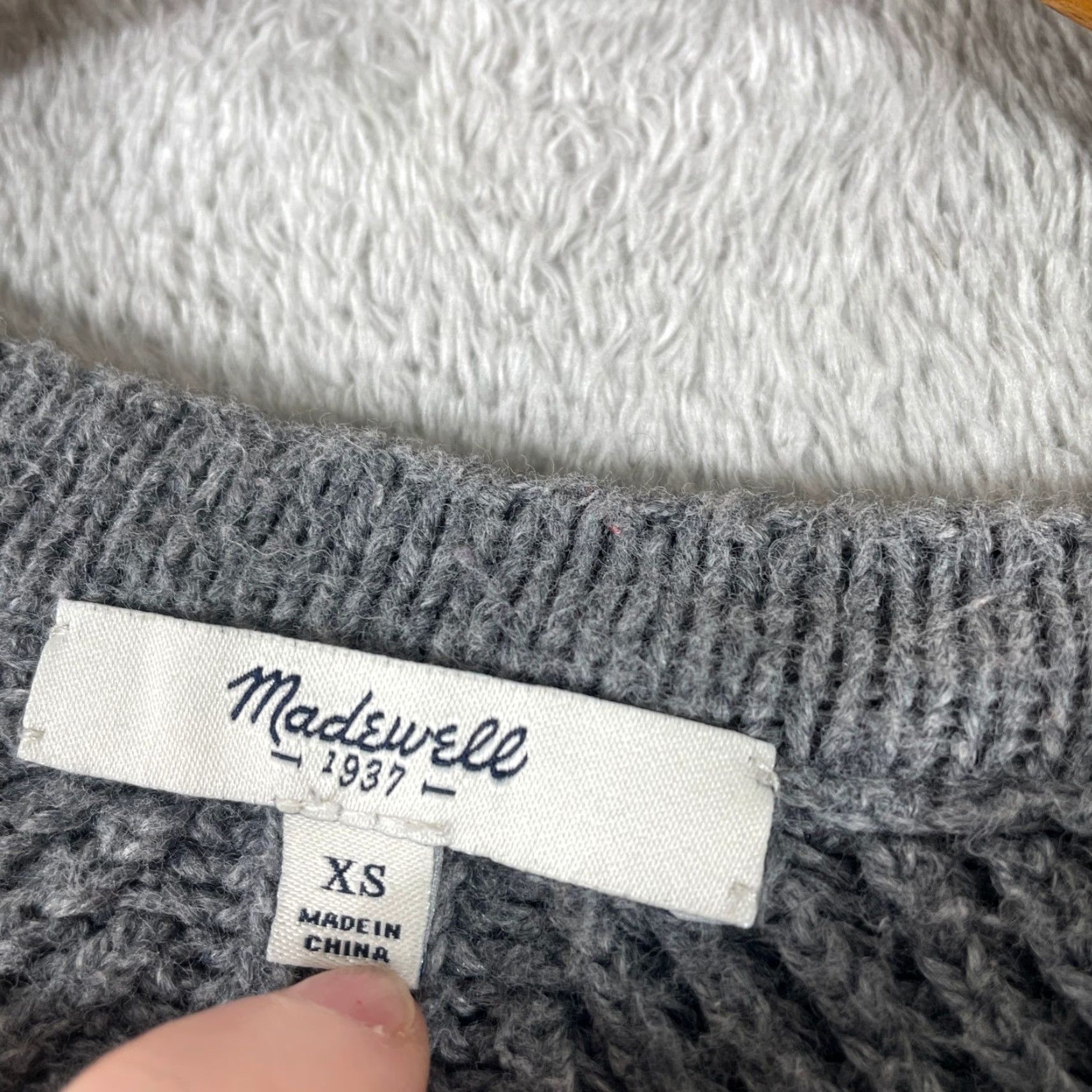 Madewell Madewell Knit Sweater Womens XS Gray Ribbed Crewneck Bohemian Cottage Size XS / US 0-2 / IT 36-38 - 4 Thumbnail