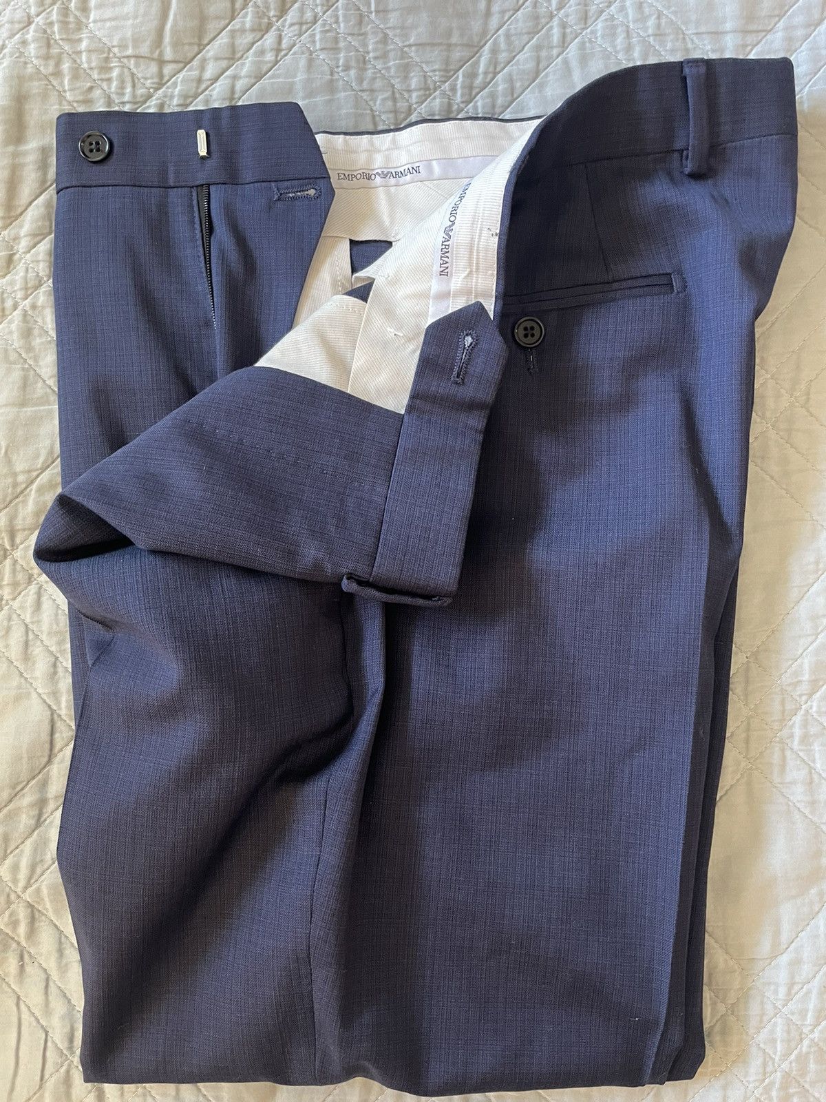 Emporio Armani Flat Front Wool Trouser Size US 32 / EU 48 - 4 Thumbnail