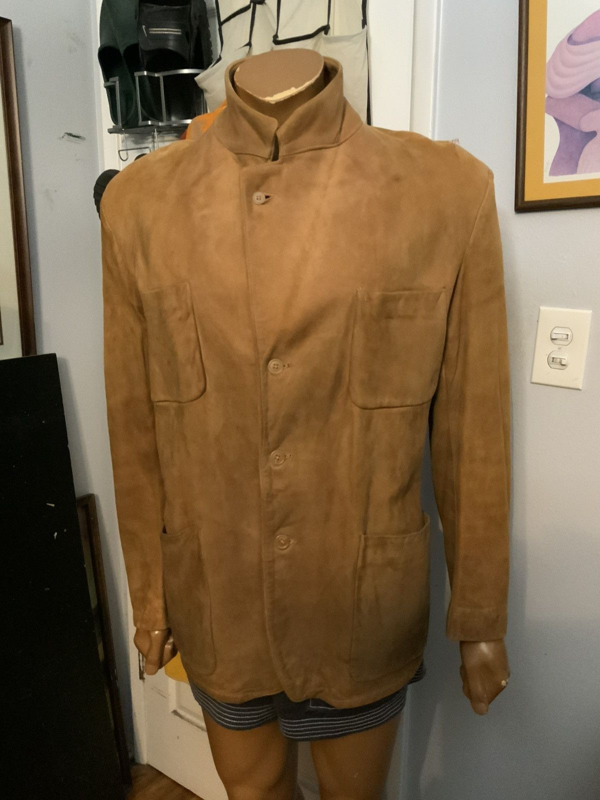 Vintage Vintage 1940s 1950s Summers Suede Barn Chore Leather Jacket Size US M / EU 48-50 / 2 - 18 Thumbnail
