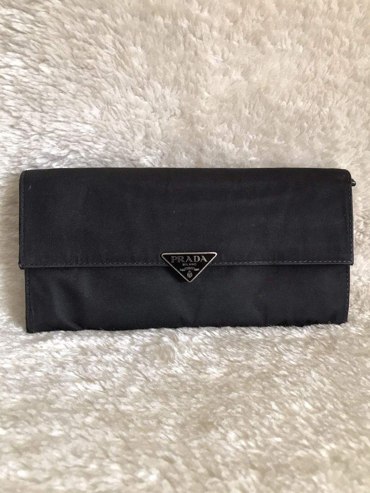 PRADA Wallet Black Nylon Leather