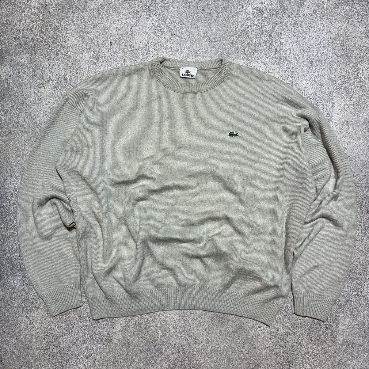 Japanese Brand × Lacoste × Vintage 🐊 Vintage Lacoste Beige Knitted Baggy Wool Sweater Y2K Size US XL / EU 56 / 4 - 1 Thumbnail