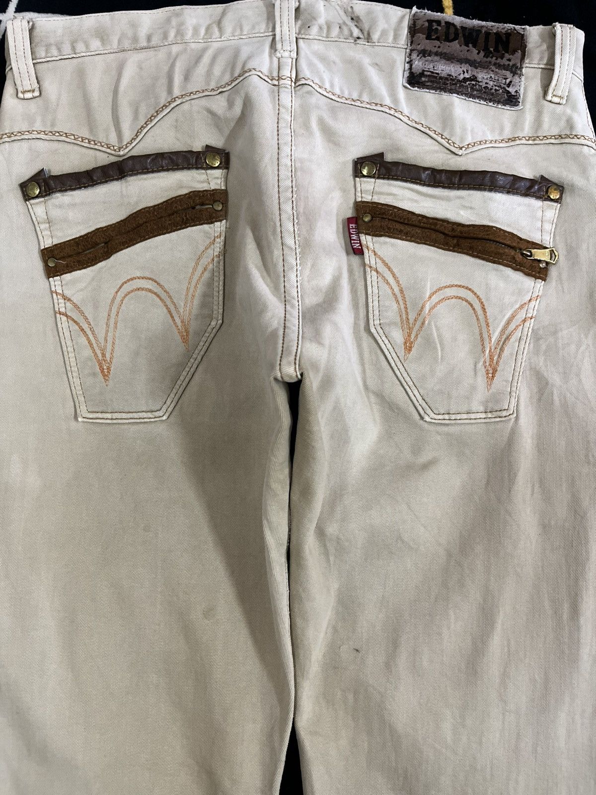 Edwin × Japanese Brand Vintage Edwin Tan Exclusive Vintage Distressed Denim Size US 35 - 10 Thumbnail