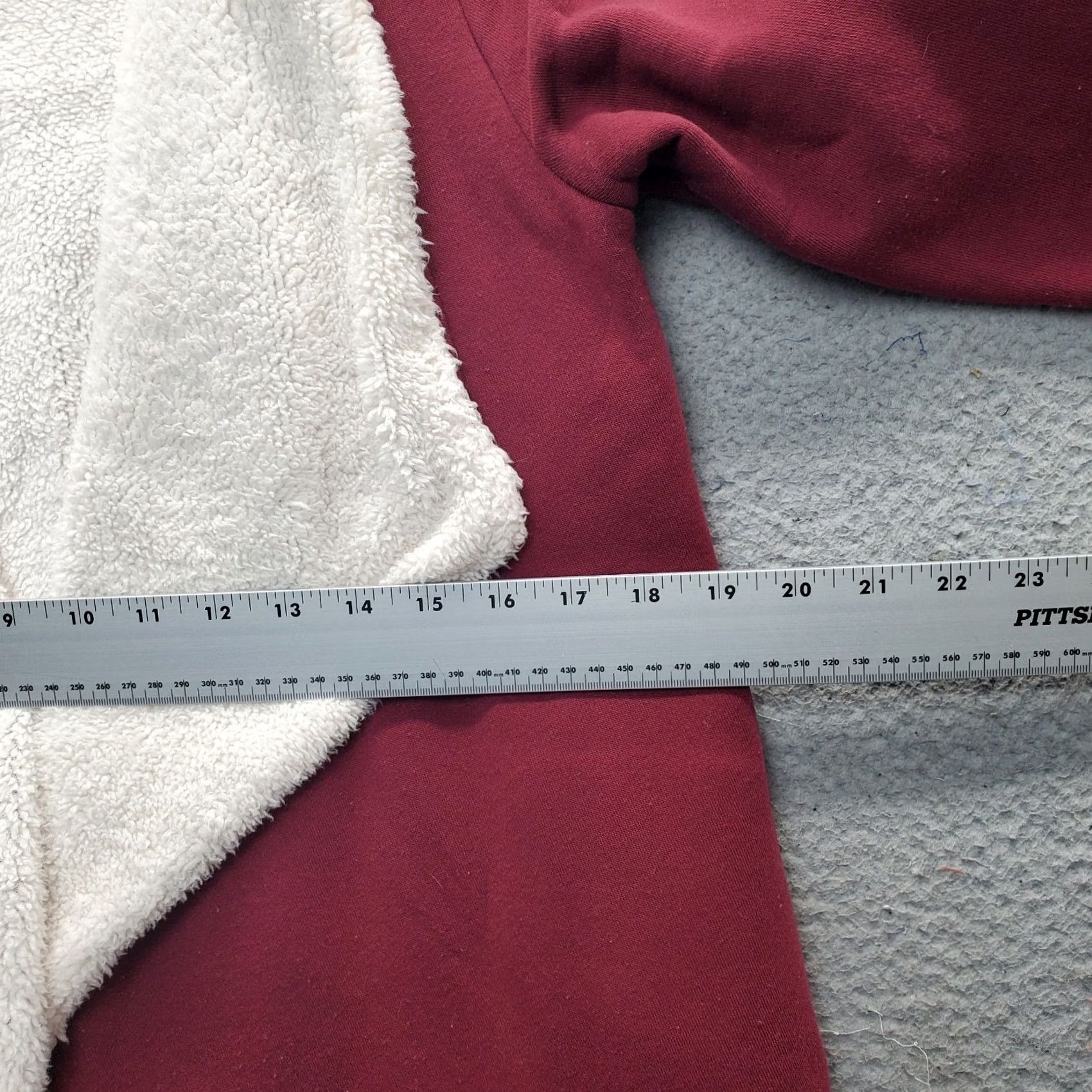Vintage Supernova Cardigan Womens S Burgundy Sherpa Lined Shawl Open Front Knit Shirt Size S / US 4 / IT 40 - 4 Thumbnail