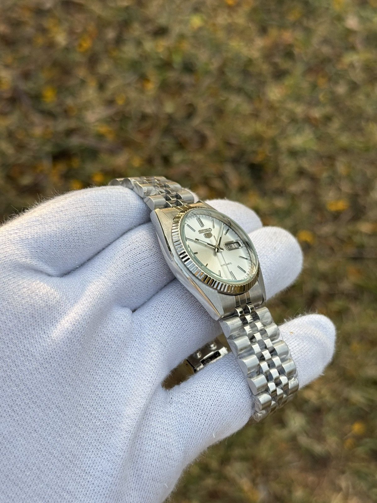 Seiko seiko 5 silver dial SNXJ automatic 7009-3110 Japan Made Size 36 - 3 Thumbnail