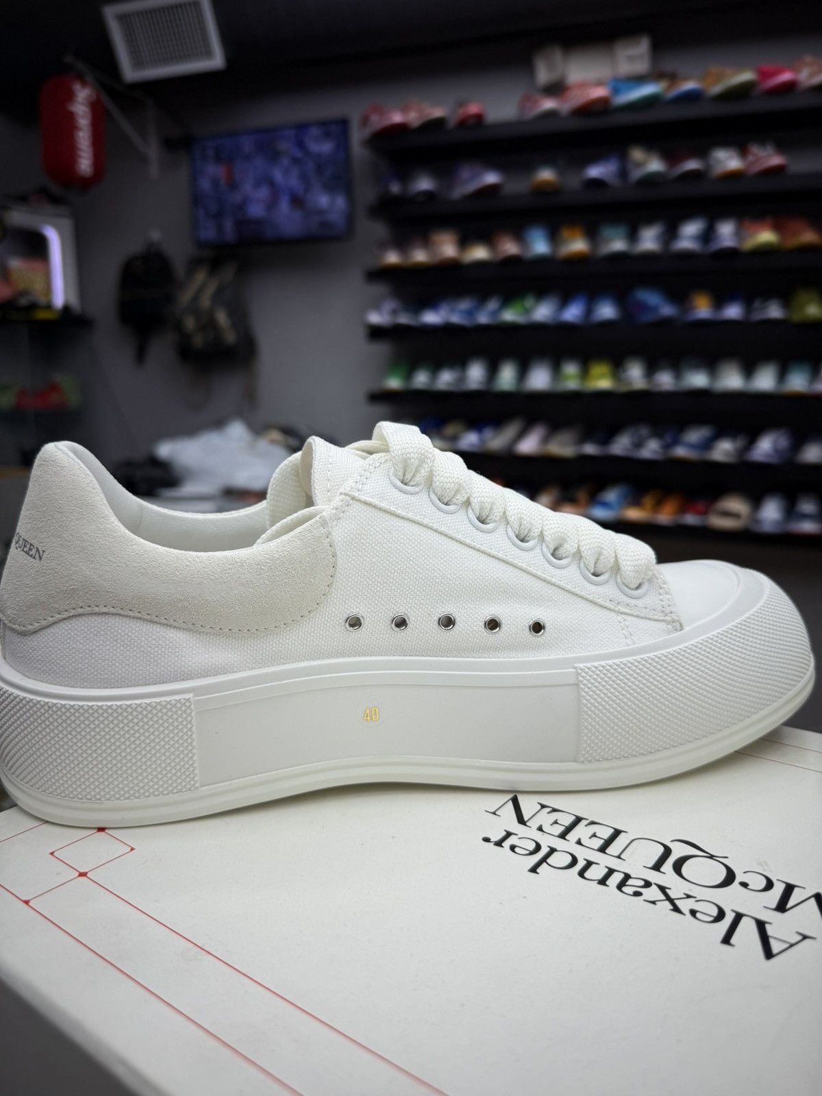 Alexander McQueen ALEXANDER MCQUEEN White Deck Plimsoll Sneaker 40 / 7 US NEW Size US 7 / EU 40 - 12 Thumbnail