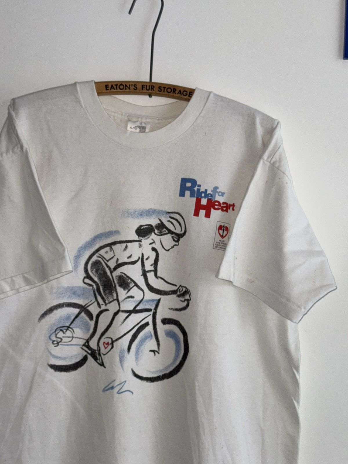 Fruit Of The Loom × Vintage Vintage 90s Ride for Heart and Stroke Foundation T-shirt Size US XL / EU 56 / 4 - 1 Thumbnail