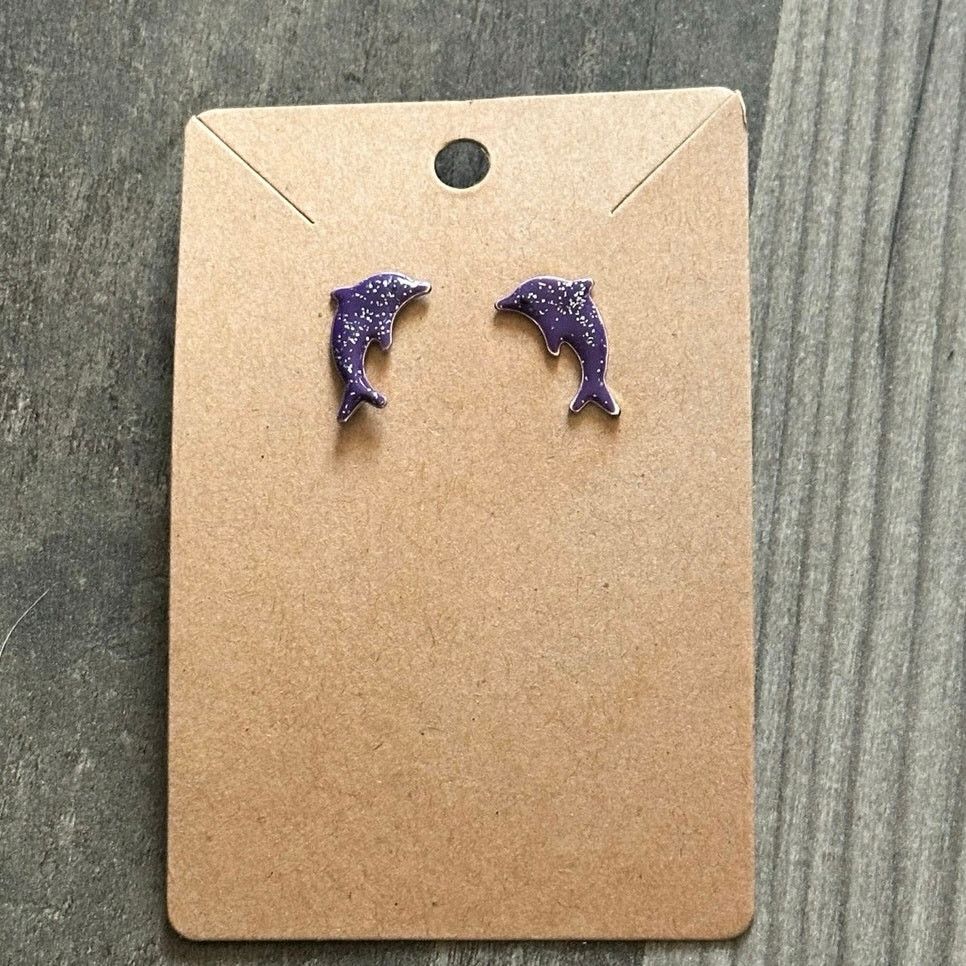 Other purple glitter dolphin stud earrings Size ONE SIZE - 1 Thumbnail