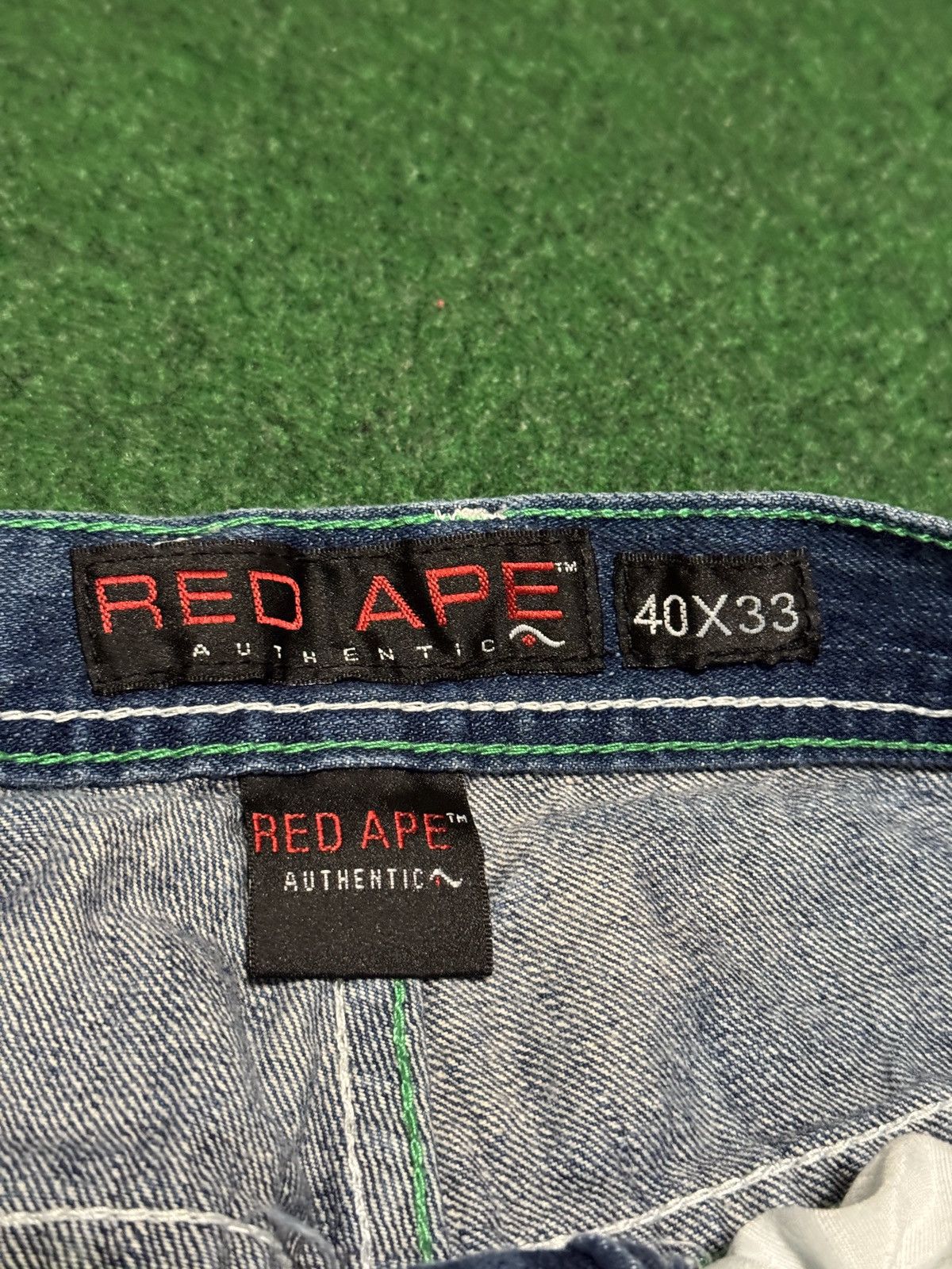 Vintage Vintage 90s Baggy Red Ape Hip Hop Wide Leg 38x32 Jeans Size US 38 / EU 54 - 4 Thumbnail
