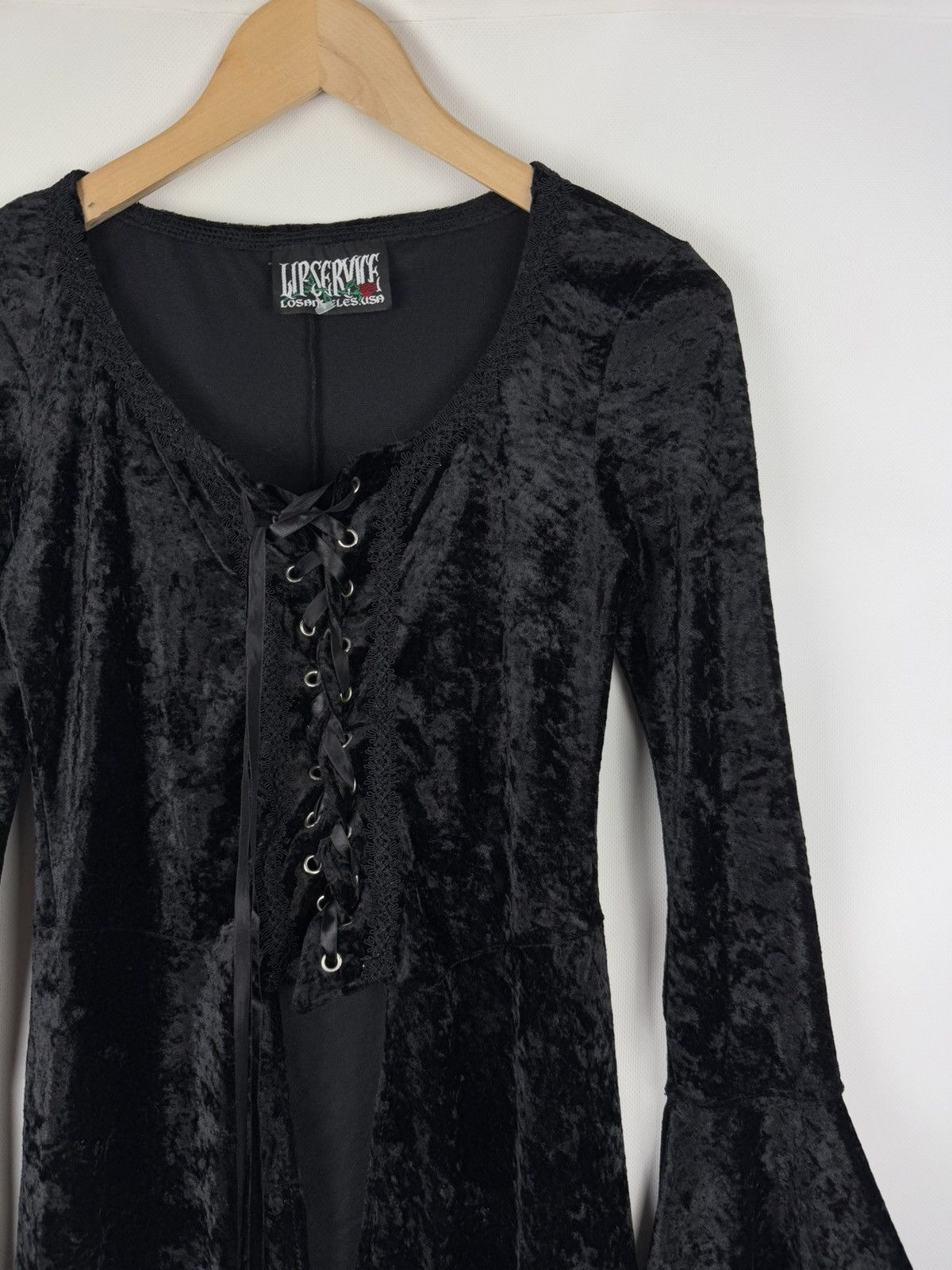 Lip Service Lip Service Gothic Witch Punk Velour Bell Sleeve Tunic Dress Size S / US 4 / IT 40 - 5 Thumbnail