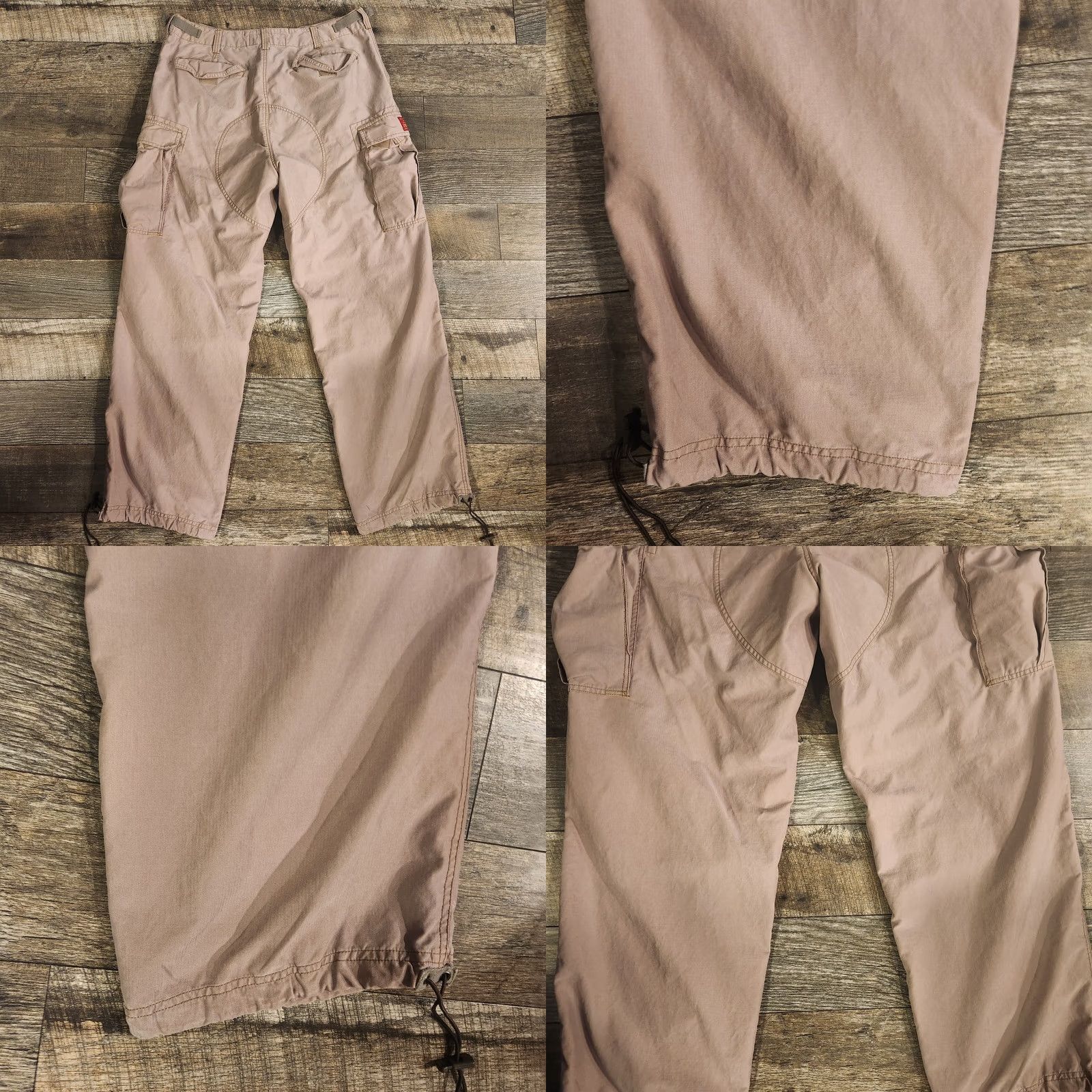 Abercrombie & Fitch VINTAGE Abercrombie Fitch Pants Mens Large Tan Cargo Paratrooper Baggy Y2K Size US 33 - 9 Thumbnail