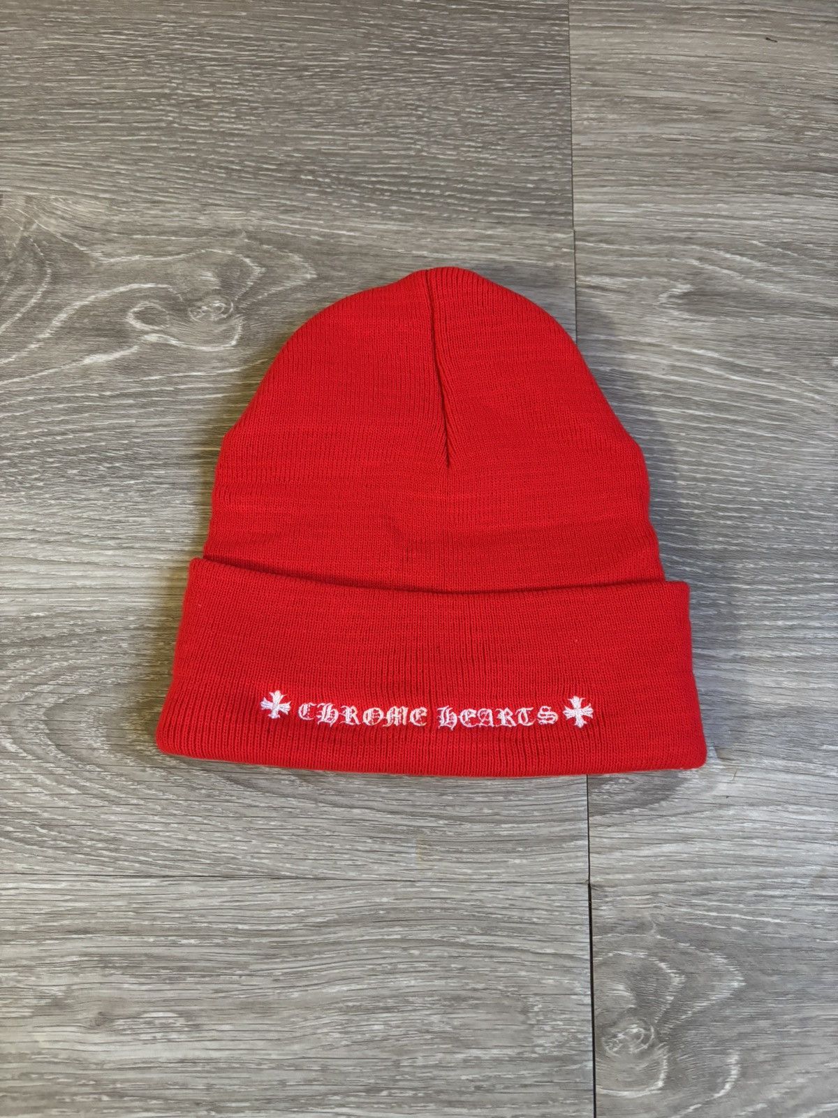 Chrome Hearts Chrome Hearts Red CH Logo Beanie Size ONE SIZE - 3 Thumbnail