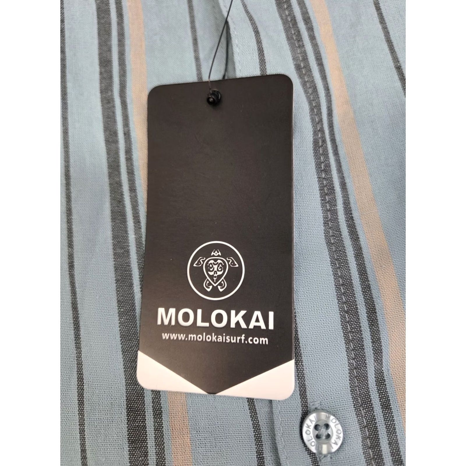 Lakai Molakai Shirt Short Sleeve Button-Up Multicolor Striped Hawaii Embroidered Pocket XL Mens Size US XL / EU 56 / 4 - 7 Thumbnail