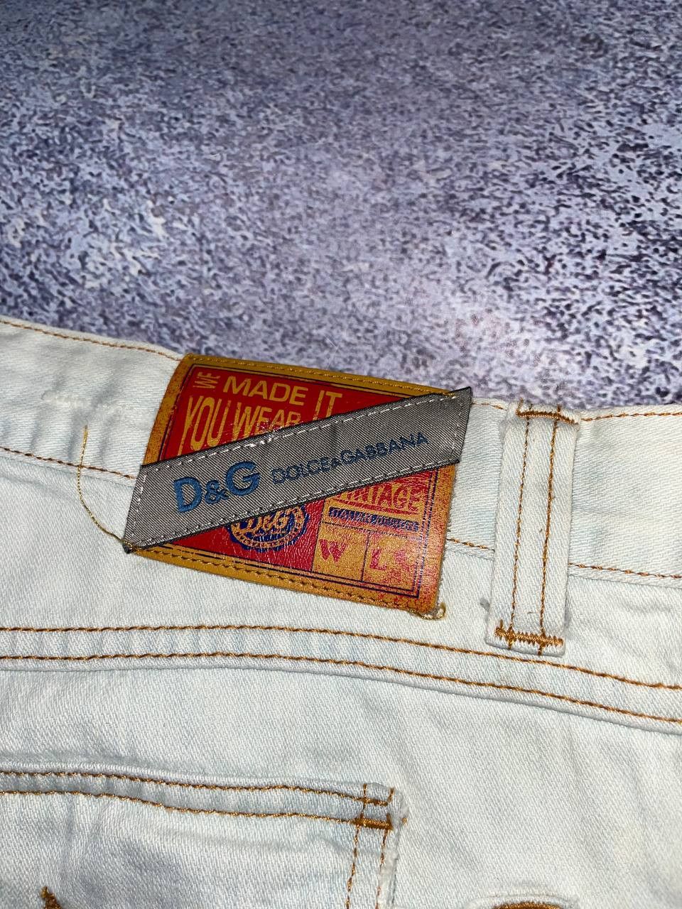 Dolce & Gabbana 00s Archive Dolce & Gabbana Bleached Tie-dye Denim PANTS Size US 33 - 7 Thumbnail